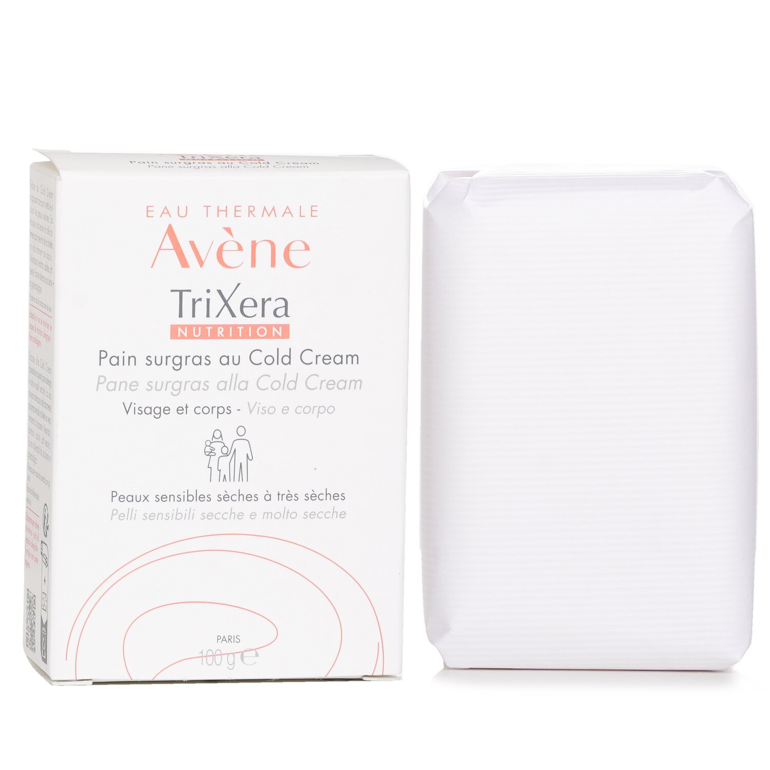 Avene TriXera Nutrition Cold Cream Ultra-Rich Face & Body Cleansing Bar - For Dry to Very Dry Sensitive Skin 100g/3.5oz