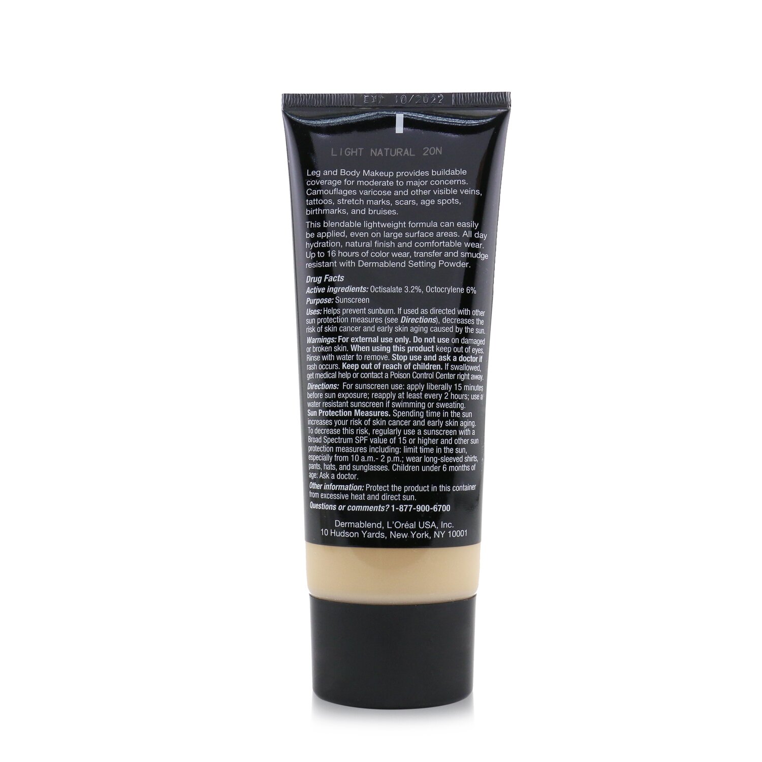 Dermablend Leg and Body Make Up Buildable Liquid Body Foundation Sunscreen Broad Spectrum SPF 25 100ml/3.4oz