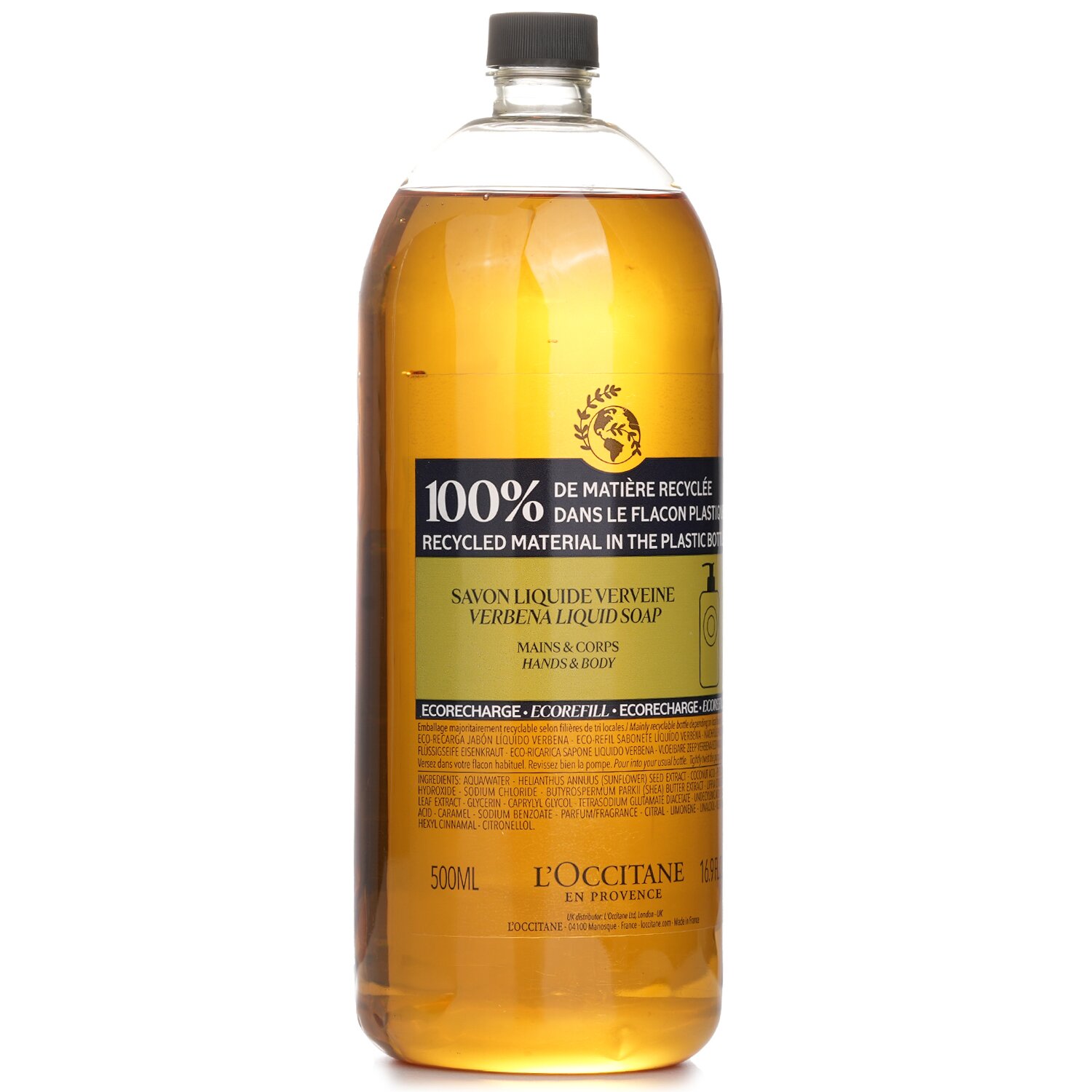 L'Occitane Mydło w płynie Verveine (Verbena) do rąk i ciała (wkład ekologiczny) 500ml/16.9oz
