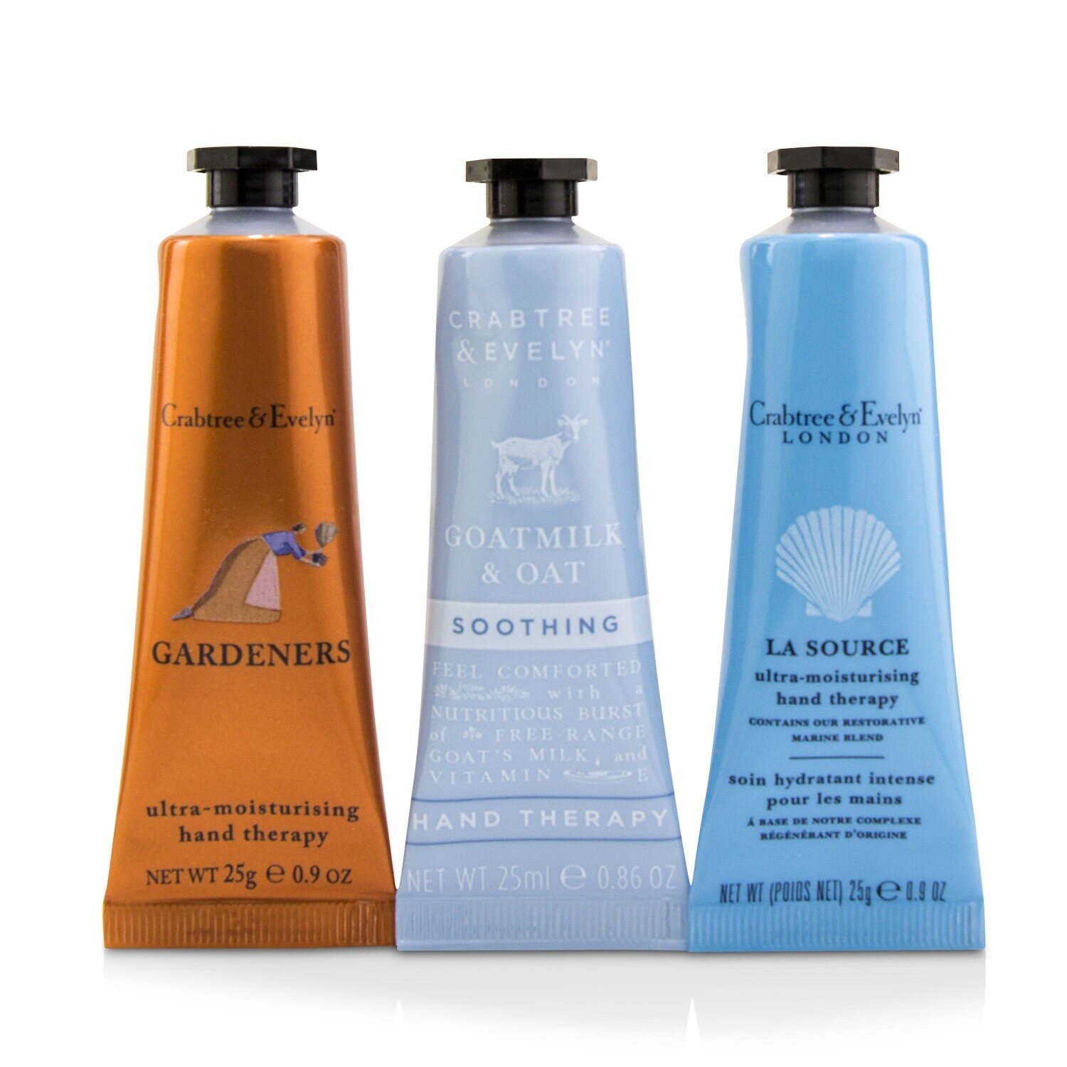  Crabtree & Evelyn Indulgent Winter Hand Trio (1x Gardeners, 1x La Source, 1x Goatmilk & Oat) 3x25g/0.86oz