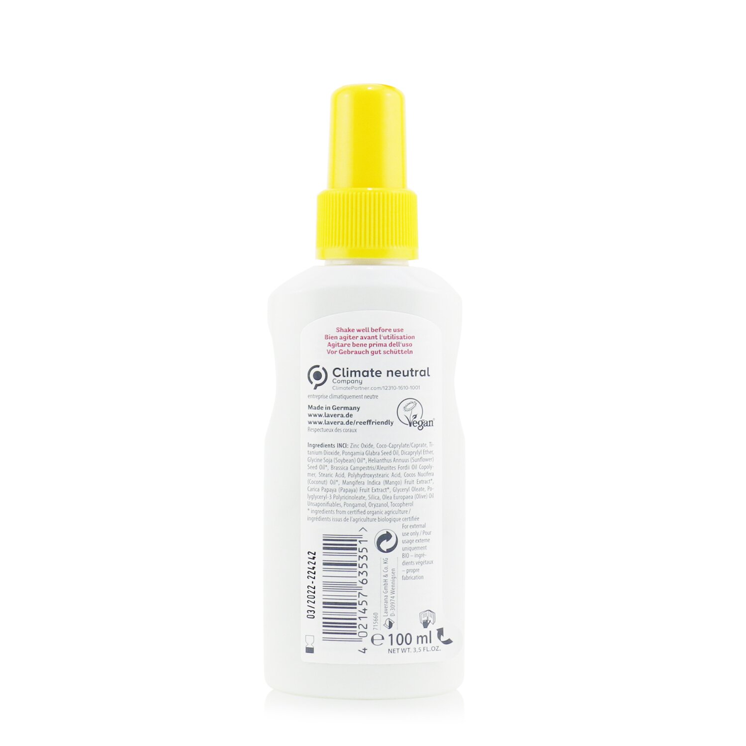 Lavera Sensitive Sun Lotion For Kids SPF 50 - Mineral Protection 100ml/3.5oz