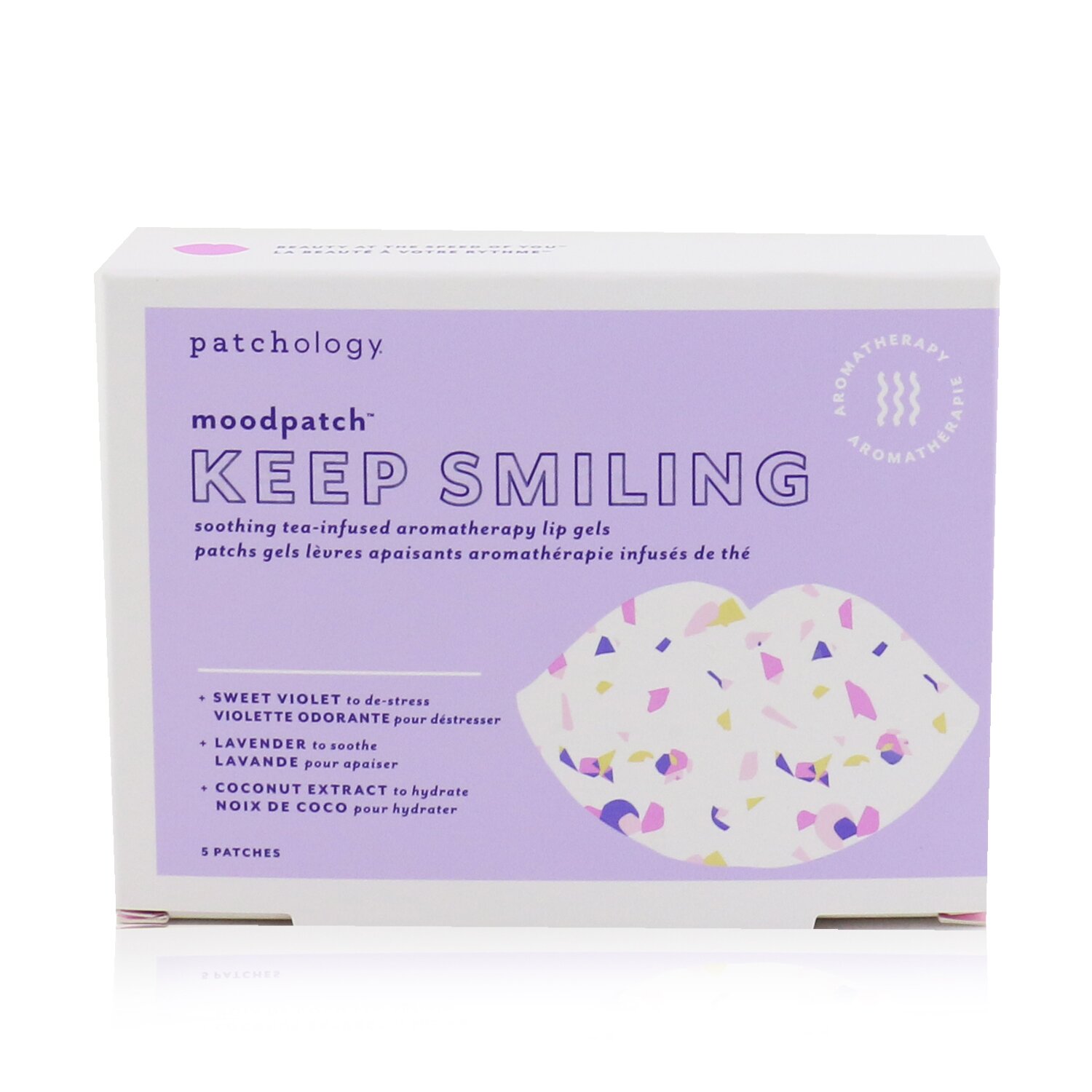 Patchology Moodpatch - 保持微笑舒緩茶香薰唇膏（甜紫羅蘭+薰衣草+椰子提取物） 5pcs