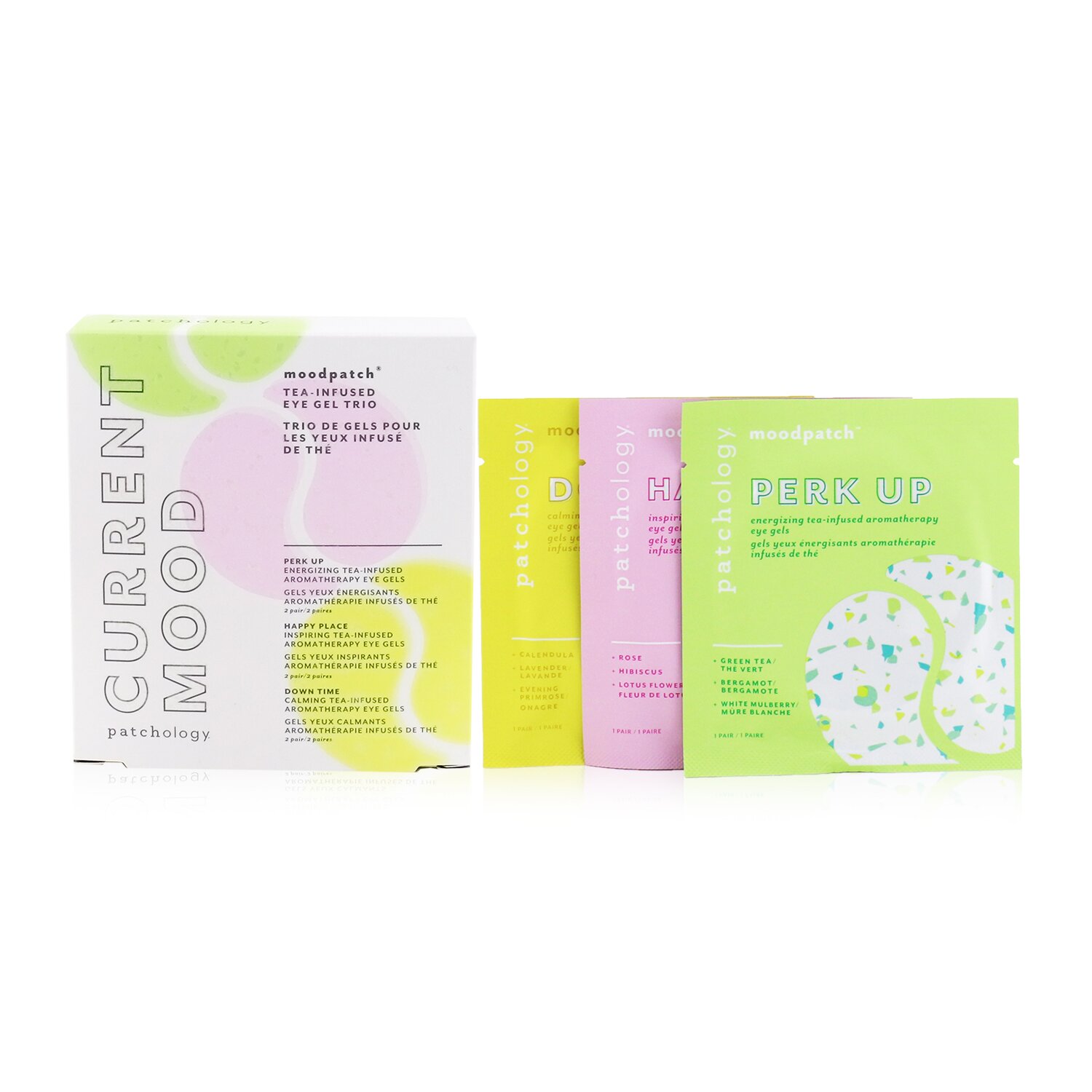Patchology Moodpatch - Current Mood Tea-Infused Eye Gel Trio Set: (Perk Up, Happy Place, Down Time) 6pairs