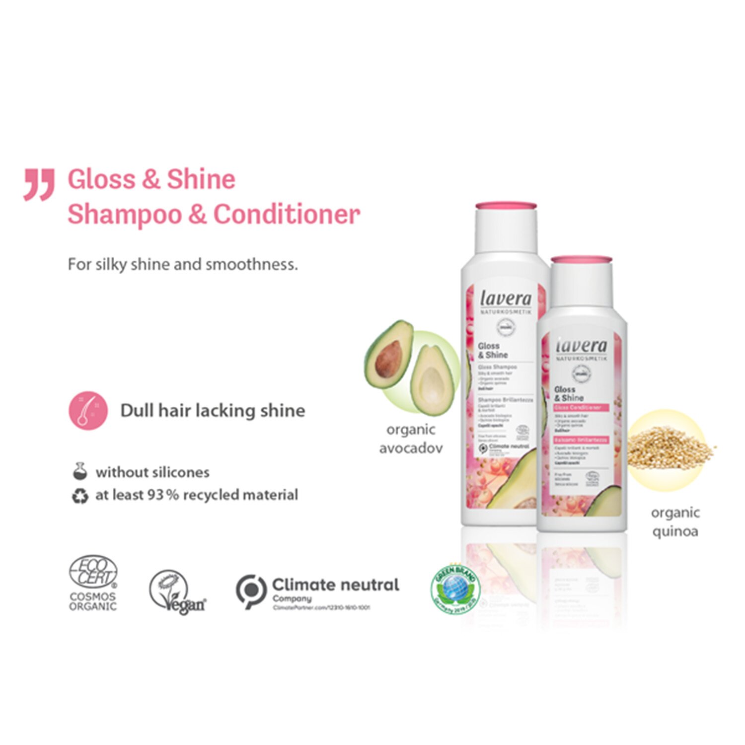 Lavera Gloss & Shine Gloss Champú (Cabello Opaco) 250ml/8.8oz
