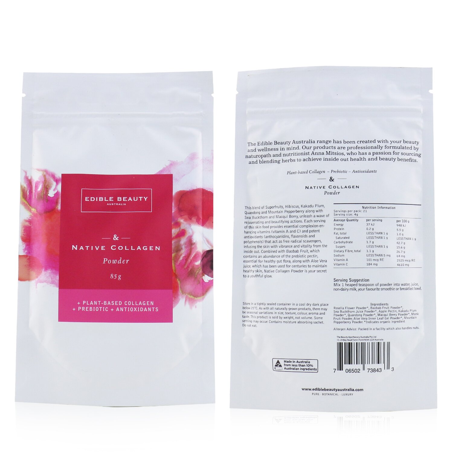 Edible Beauty Native Collagen Powder 85g