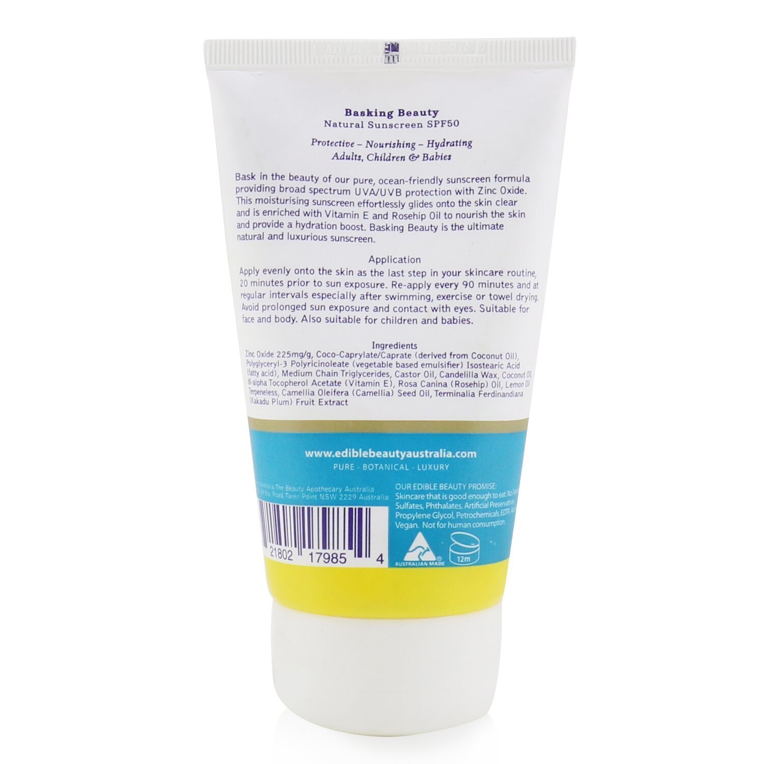Edible Beauty Basking Beauty Natural Sunscreen SPF 50 100g/3.4oz