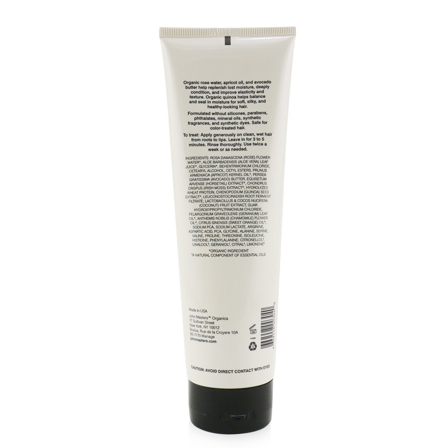 John Masters Organics Hair Mask For Normal Hair with Rose & Apricot 258ml/8.75oz