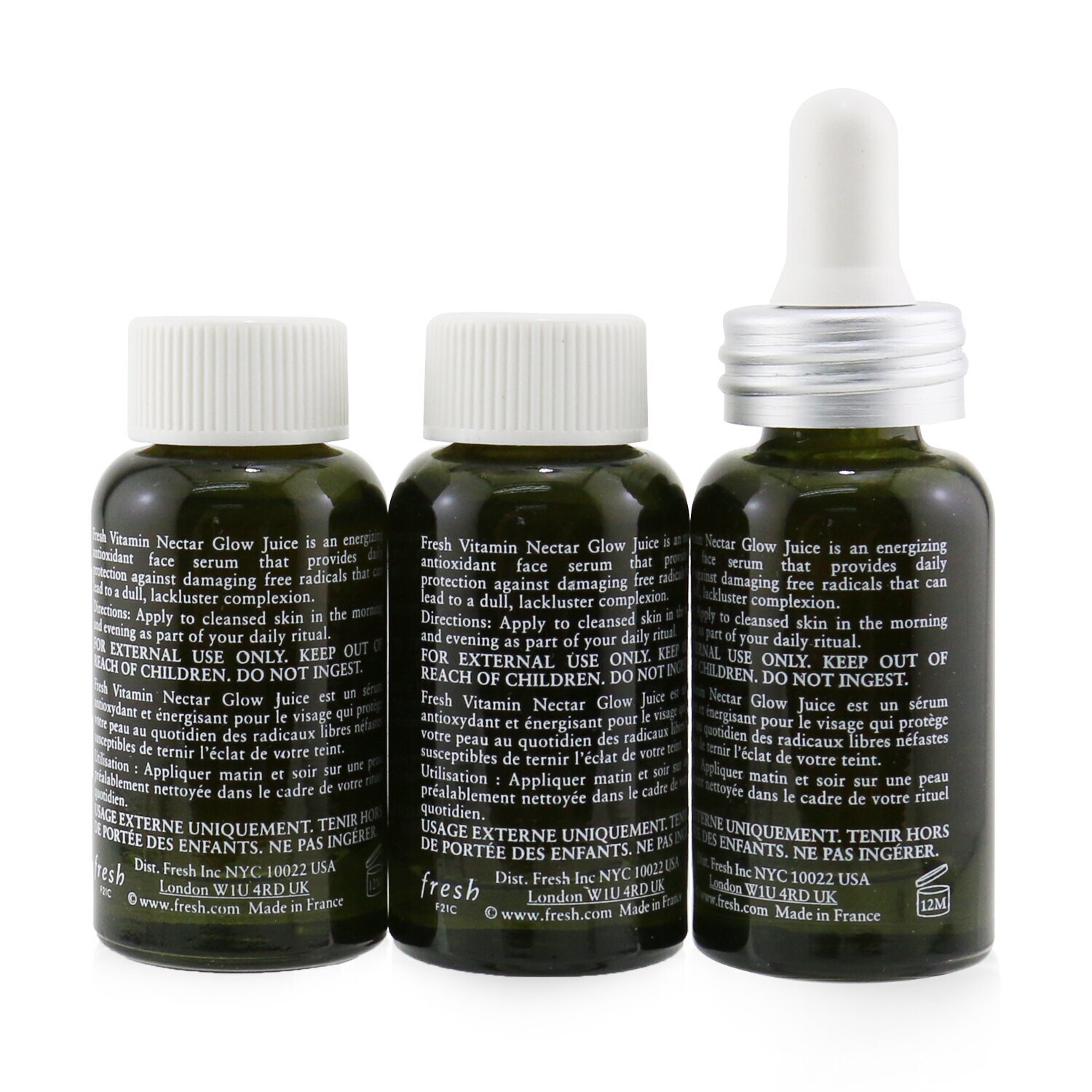 Fresh Vitamin Nectar Glow Juice Antioxidant Face Serum 3x15ml