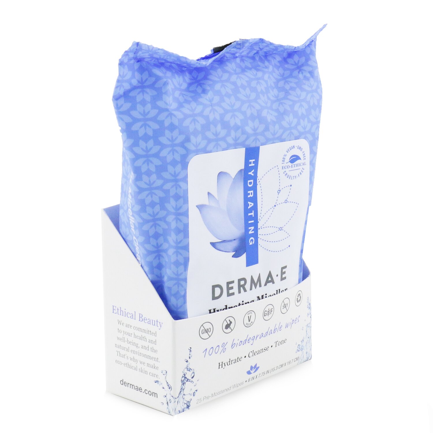 Derma E Hydrating Micellar Cleansing Wipes 25wipes