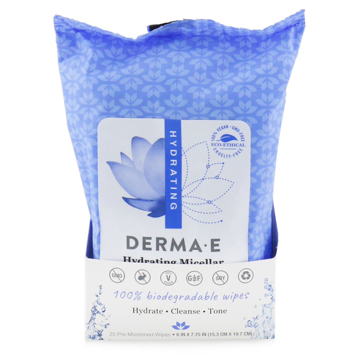 Derma E Hydrating Micellar Cleansing Wipes 25wipes