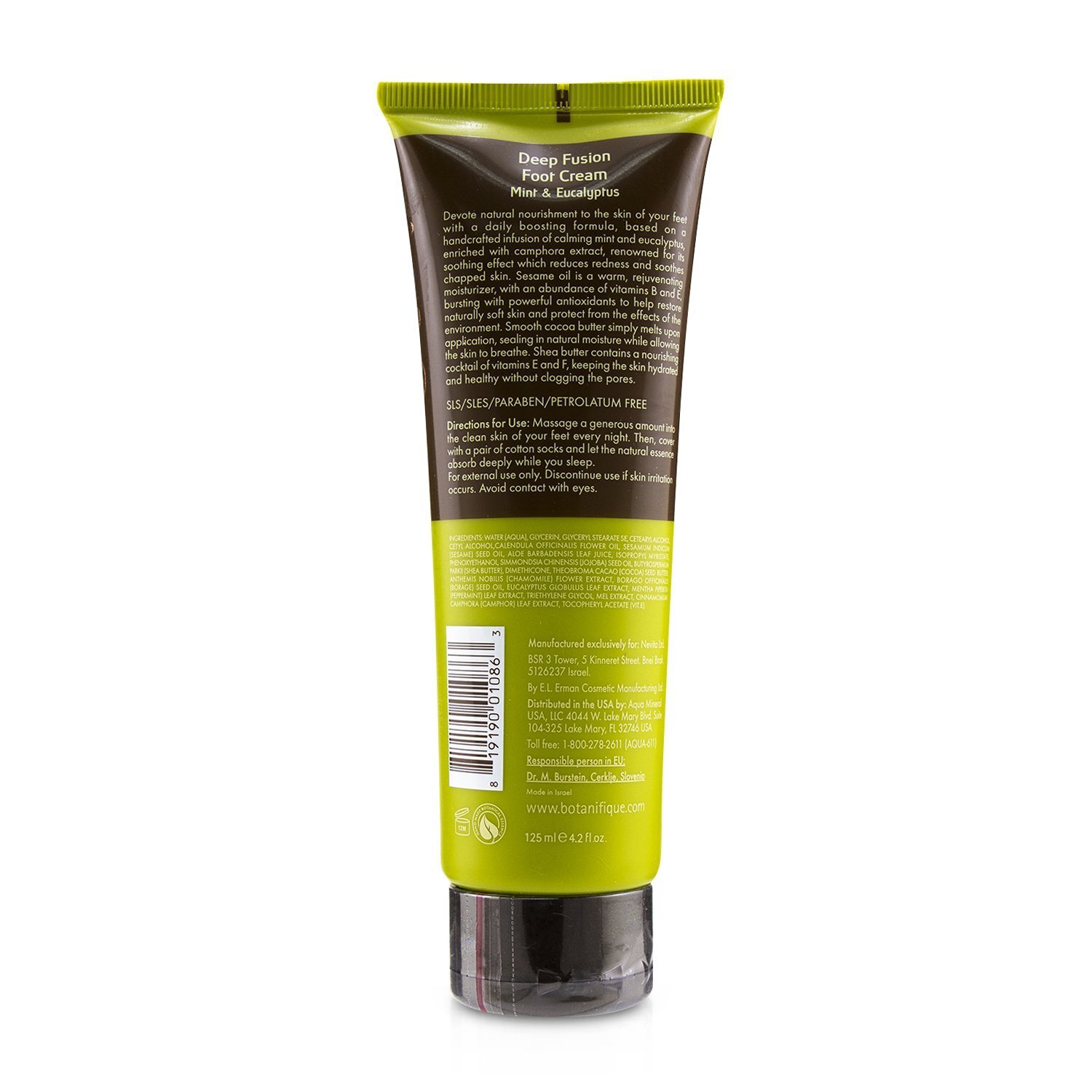 Botanifique Deep Fusion Foot Cream - Mint & Eucalyptus (Exp. Date: 12/2020) 125ml/4.2oz