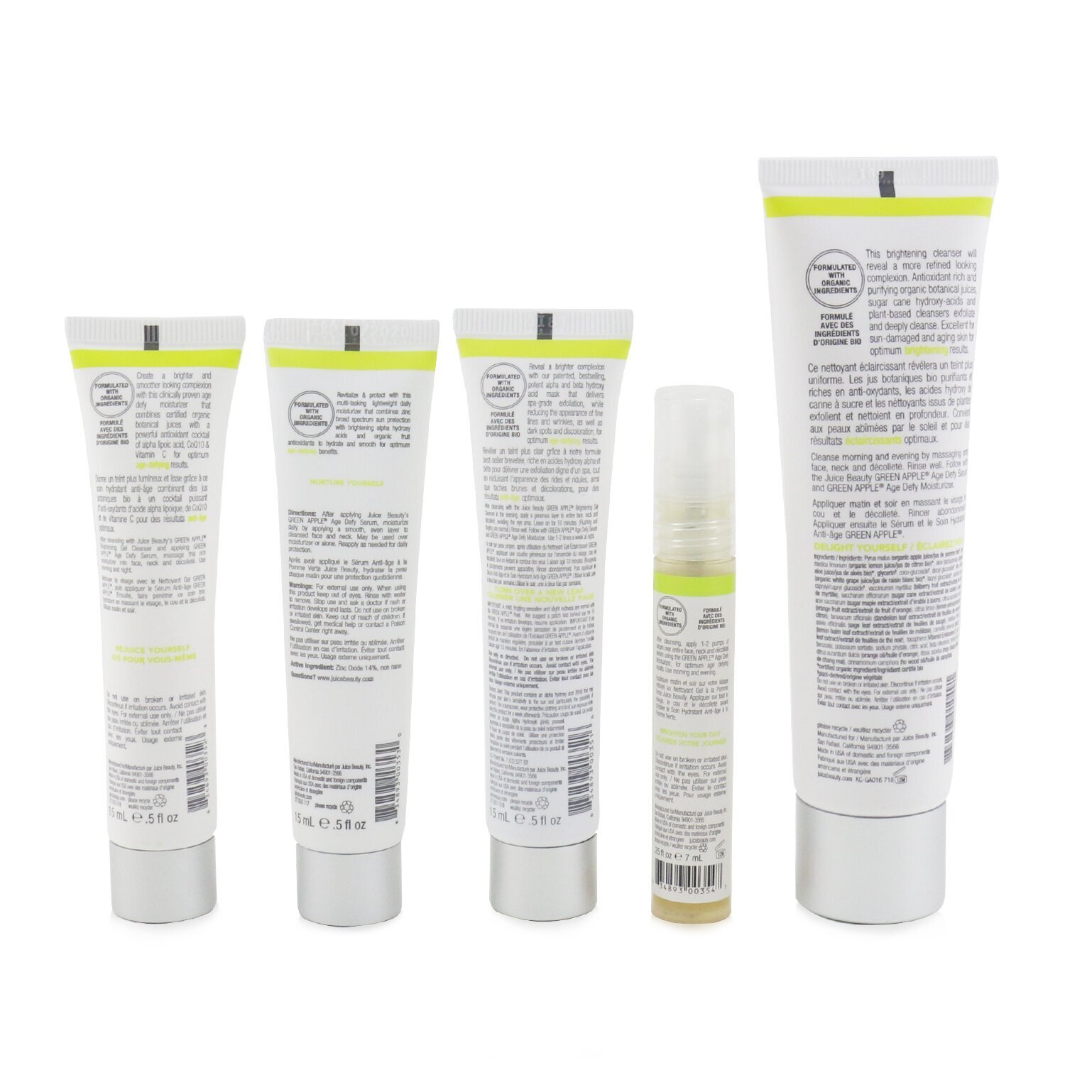 Juice Beauty Brightening Solutions Set: 30 Day Discovery Kit For Brightening & Correcting Uneven Skin Tone (Box Slightly Damaged) 5pcs