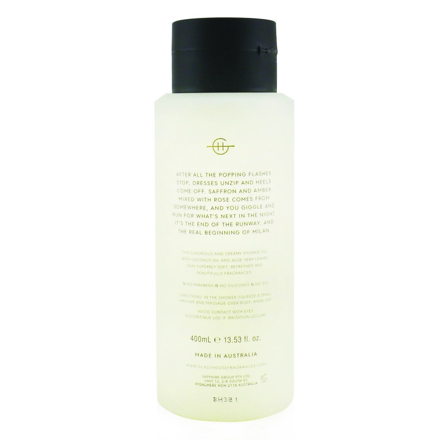 Glasshouse Shower Gel - Midnight In Milan (Saffron & Rose) 400ml/13.53oz