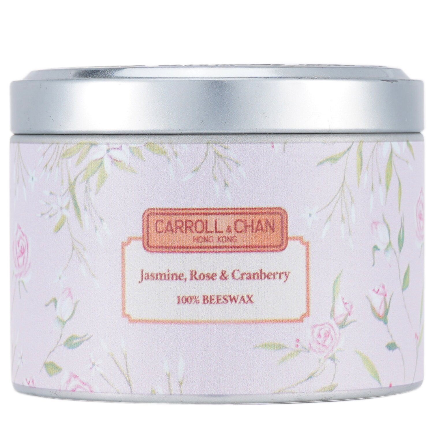 Carroll & Chan 100%蜂蜡罐装蜡烛 - 茉莉玫瑰蔓越莓 (8x6) cm