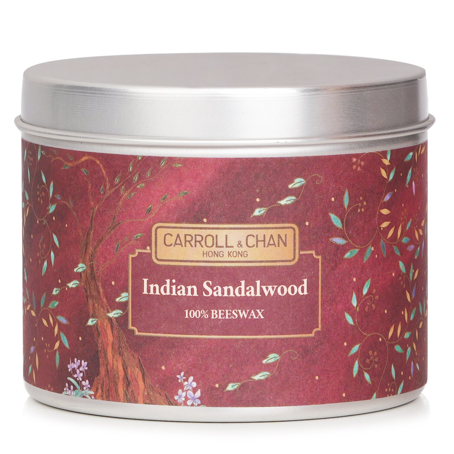 キャンドル・キャロル＆チャン Carroll & Chan 100% Beeswax Tin Candle - Indian Sandalwood (8x6) cm