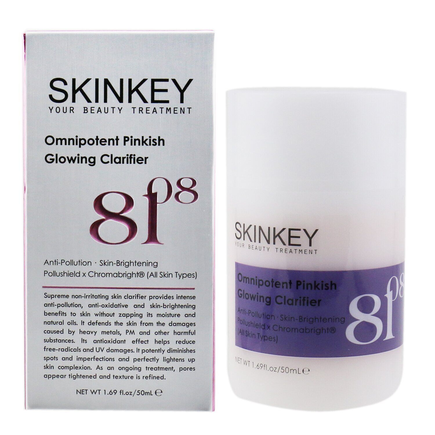SKINKEY Whitening Series Omnipotent Pinkish Glowing Clarifier (All Skin Types) - Anti-Pollution & Skin Brightening 50ml/1.69oz