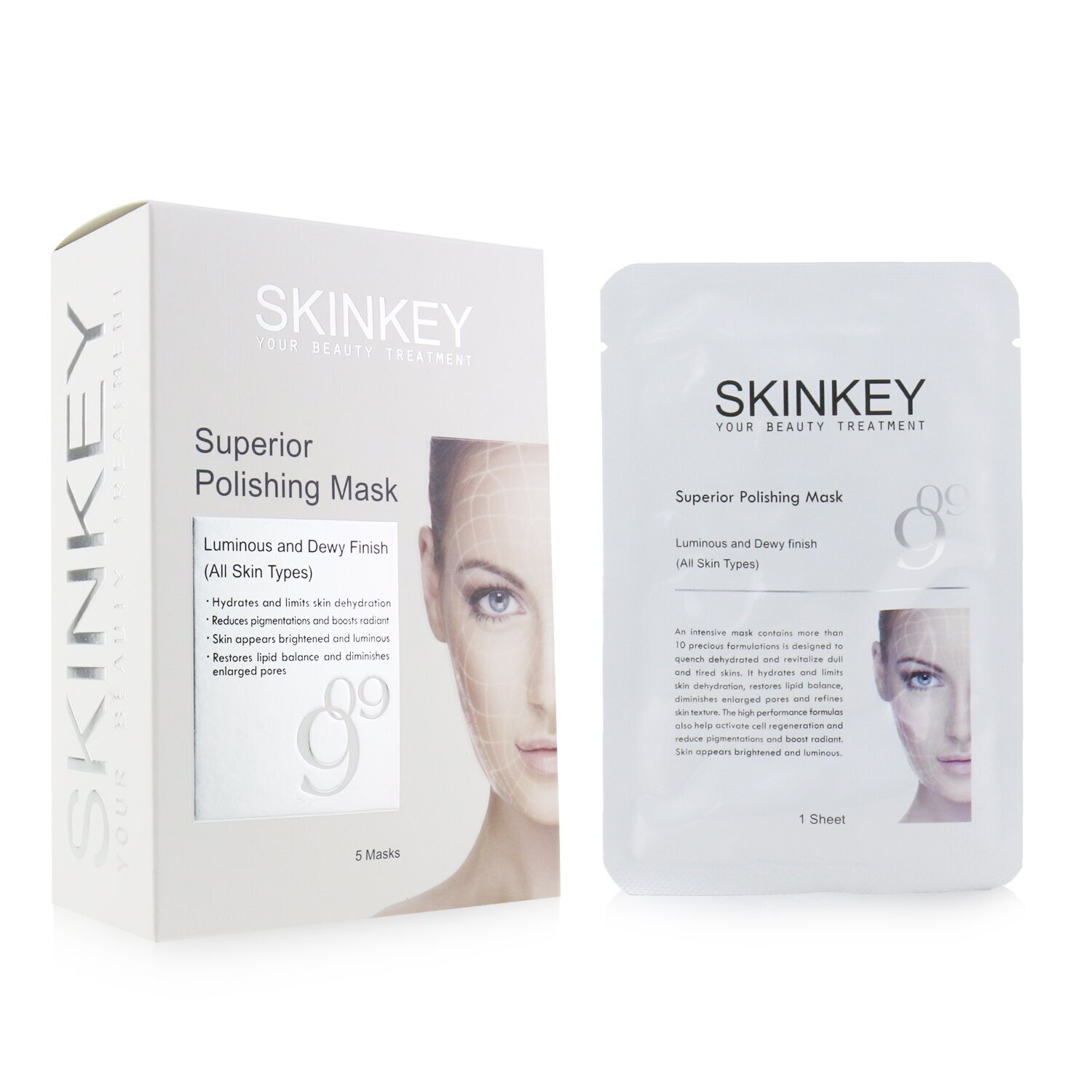 SKINKEY Moisturizing Series Superior Polishing Mask (All Skin Types) - Luminous & Dewy Finish 5pcs