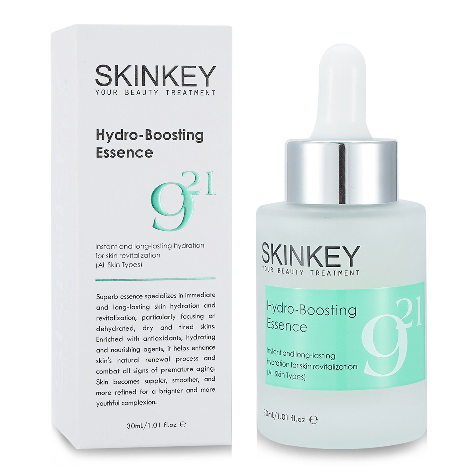 SKINKEY Moisturizing Series Hydro-Boosting Essence (All Skin Types) Instant & Long-Lasting Hydration For Skin Revitalization 30ml/1oz