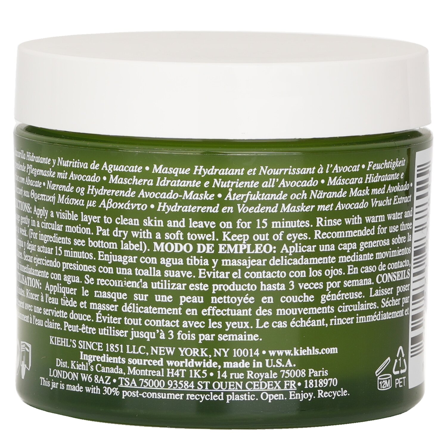 Kiehl's Odżywcza maska nawilżająca z awokado 100ml/3.4oz