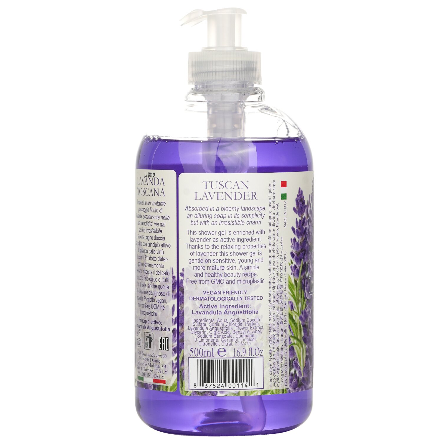 Nesti Dante Sabonete para mãos e rosto Dei Colli Fiorentini com lavandula angustifolia - lavanda toscana 500ml/16.9oz