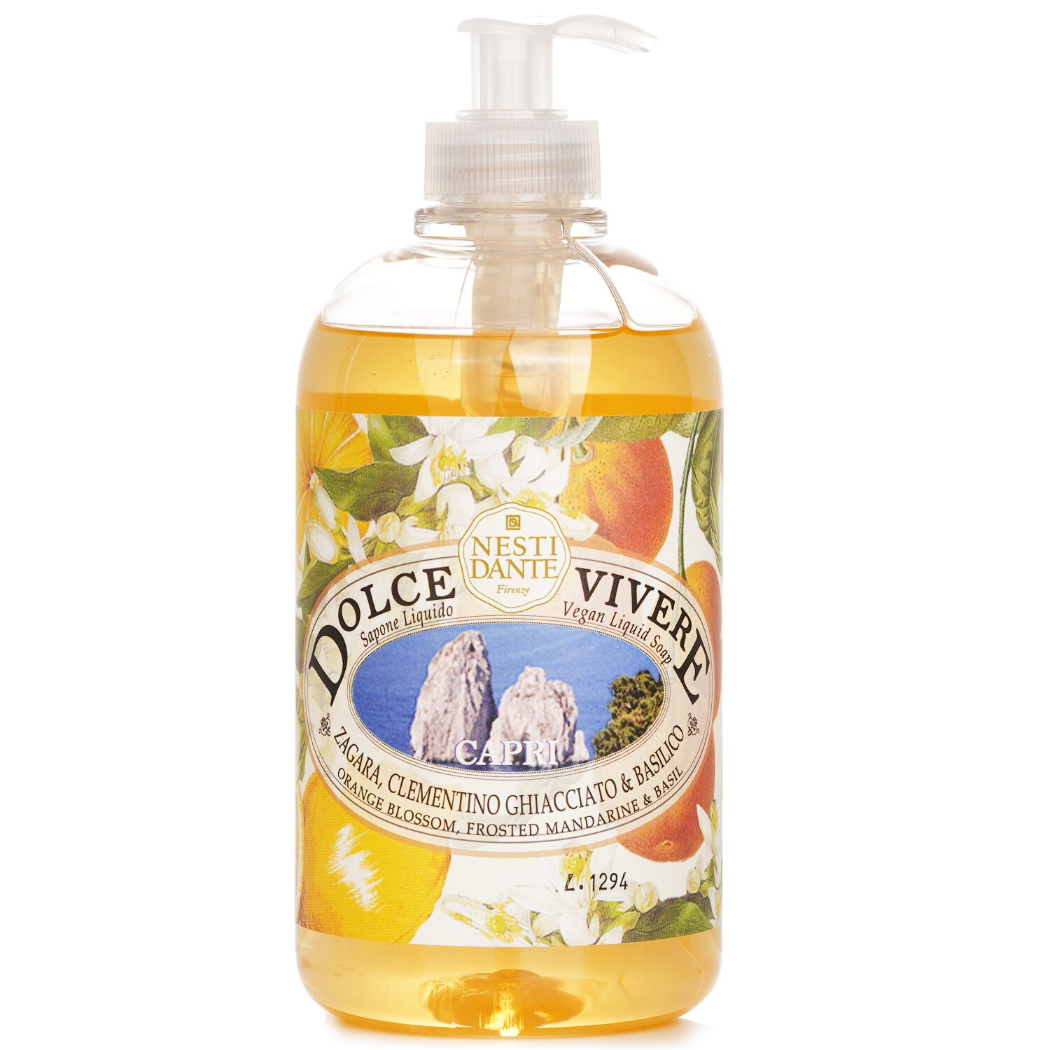 内斯蒂丹特 Nesti Dante 纯素液体皂 - 卡普里岛 - 柑橘花&霜柑&罗勒 500ml/16.9oz