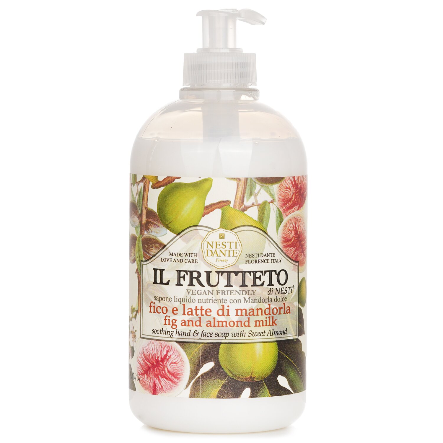 Nesti Dante Il Frutteto Kojące mydło do rąk i twarzy ze słodkimi migdałami - figą i mlekiem migdałowym 500ml/16.9oz
