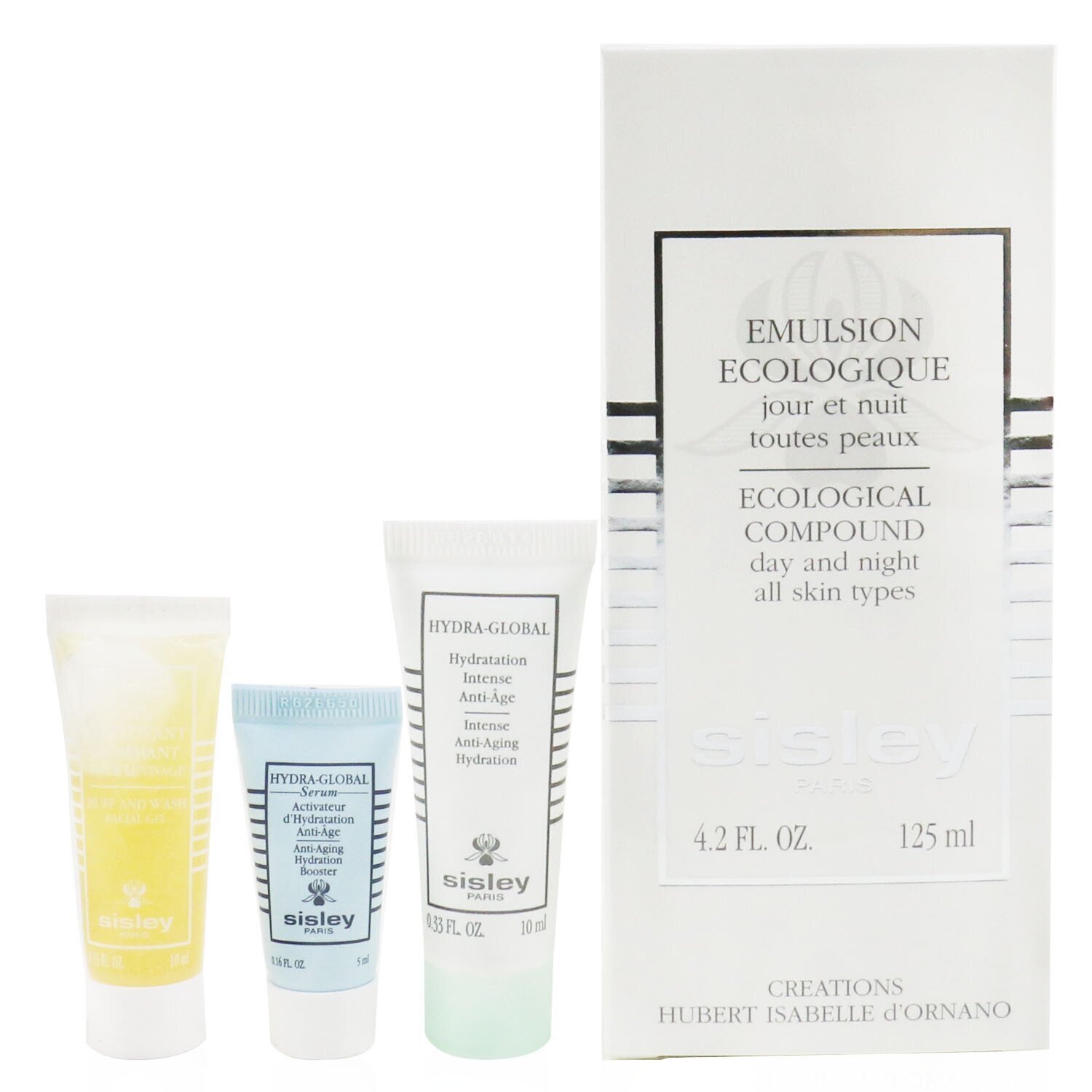 Sisley Ecological Compound 4-Pieces Set: Ecological Compound 125ml + Buff & Wash Face Gel 10ml + Hydra-Global Serum 5ml + Hydra-Global 10ml 4pcs