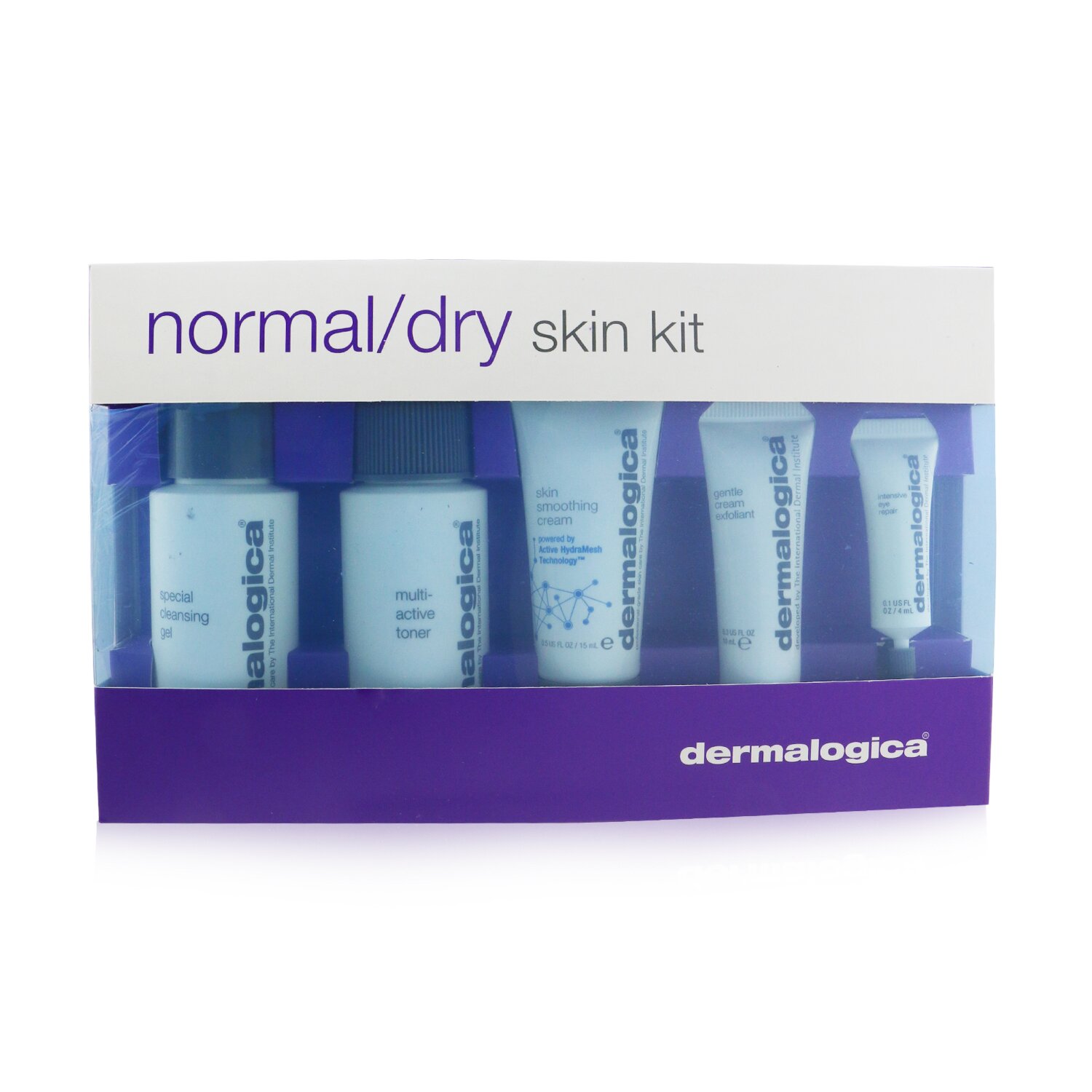 Dermalogica Normal/ Dry Skin Kit: Cleanser + Toner + Smoothing Cream + Exfoliant + Eye Reapir (Box Slightly Damaged) 5pcs