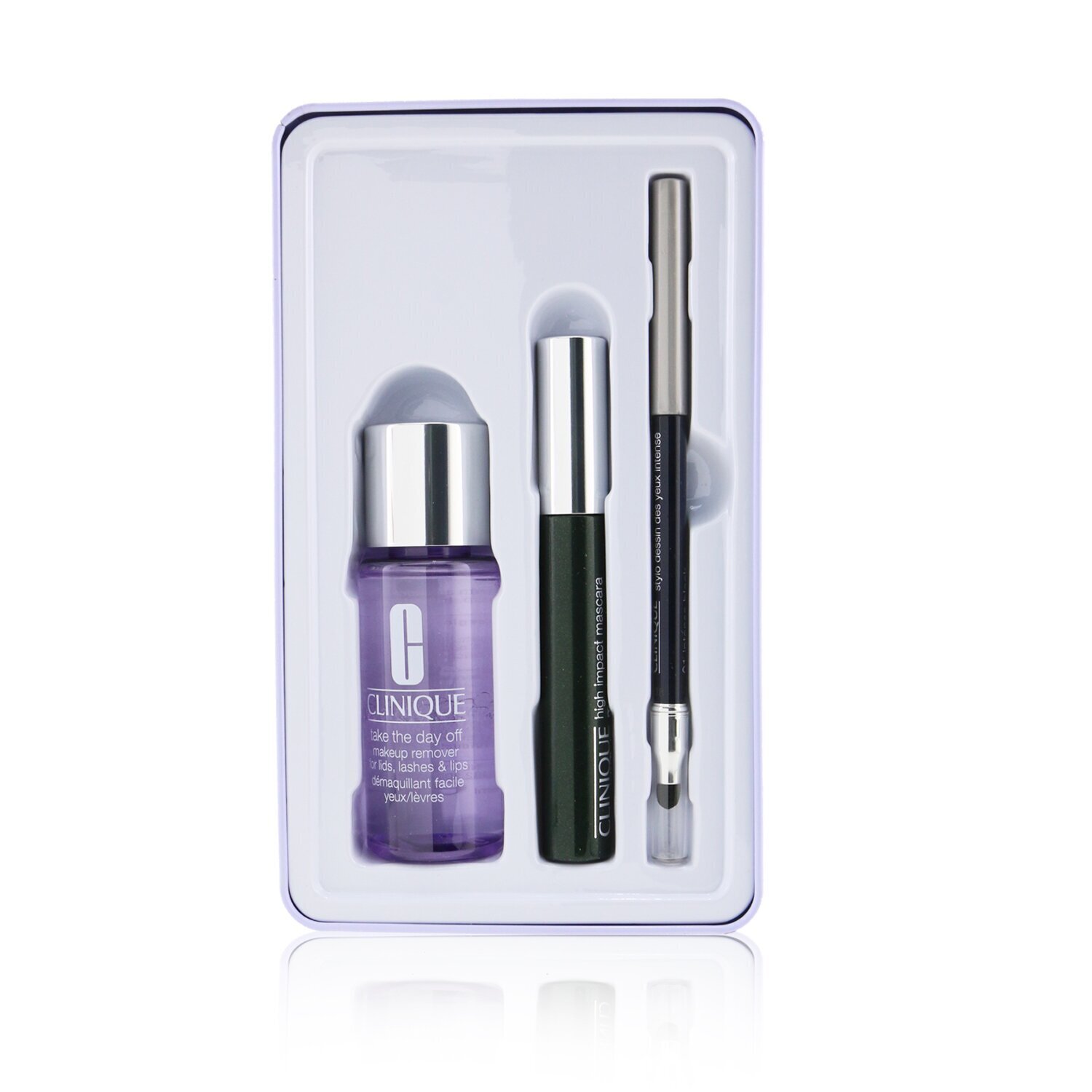 Clinique Jet Set Liftoff Kirpiklər: Quickliner 0.28g + Take The Day Off Təmizləyici 50ml +High Impact Mascara 7ml 3pcs