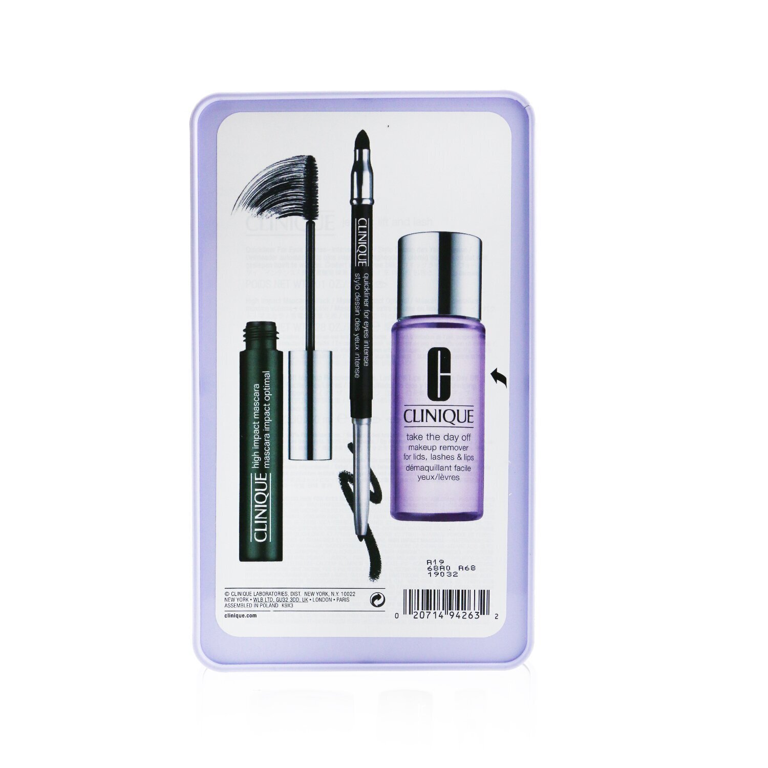 Clinique Jet Set Liftoff Kirpiklər: Quickliner 0.28g + Take The Day Off Təmizləyici 50ml +High Impact Mascara 7ml 3pcs