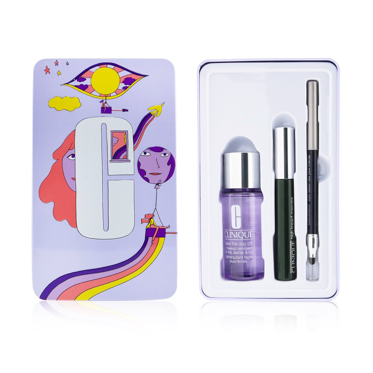 Clinique Jet Set Liftoff Kirpiklər: Quickliner 0.28g + Take The Day Off Təmizləyici 50ml +High Impact Mascara 7ml 3pcs