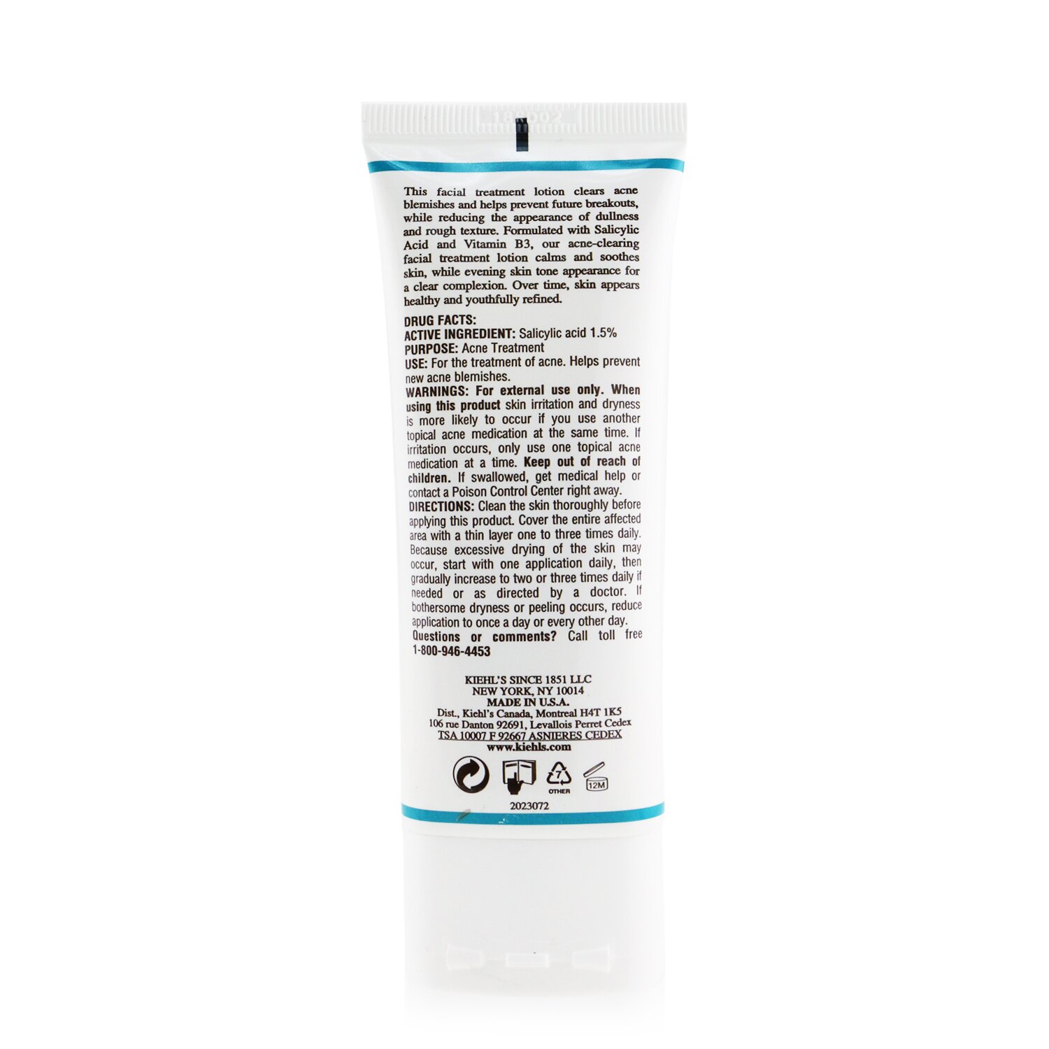 Kiehl's Dermatologist Solutions Breakout Control Acne Treatment Facial Lotion (Exp. 10/2020) 60ml/2oz