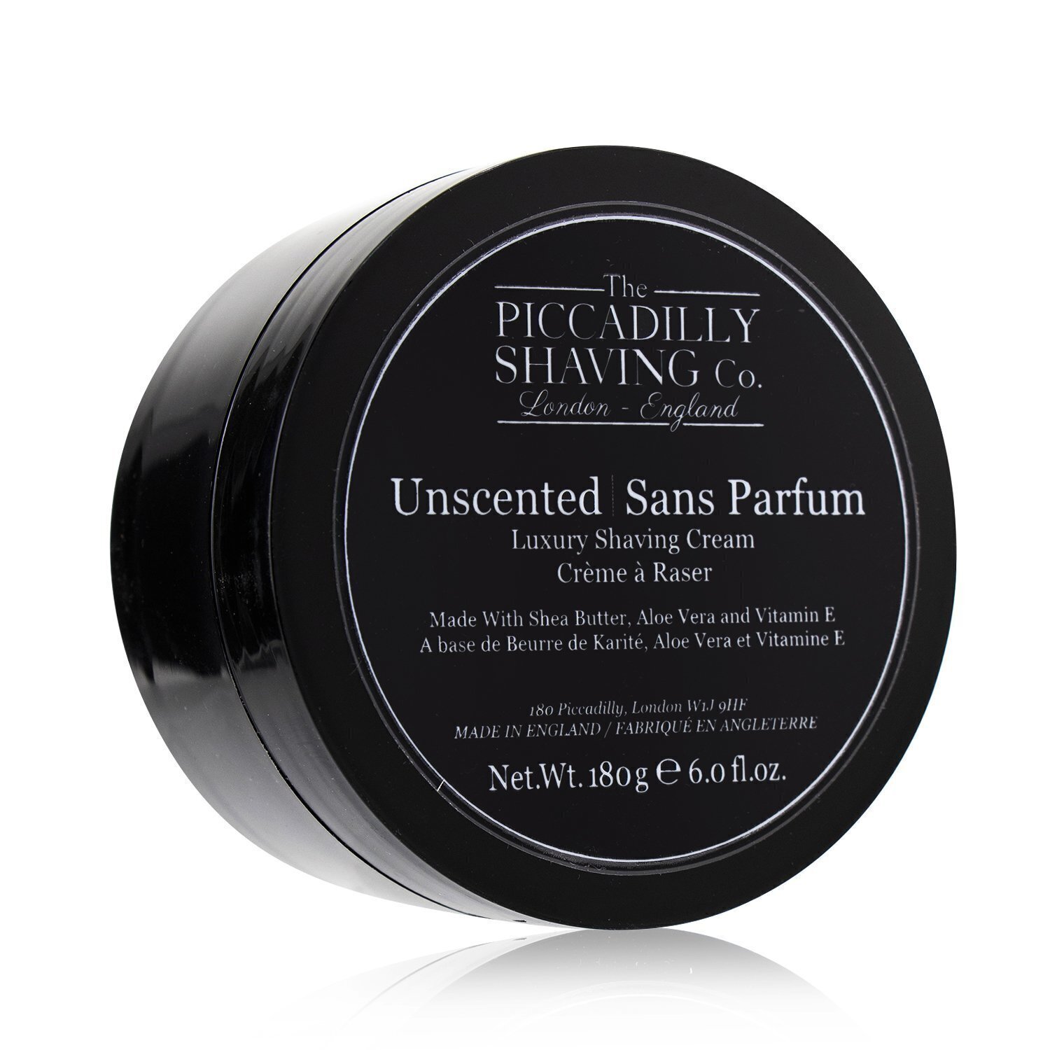 The Piccadilly Shaving Co. Unscented Luxury Shaving Cream 180g/6oz