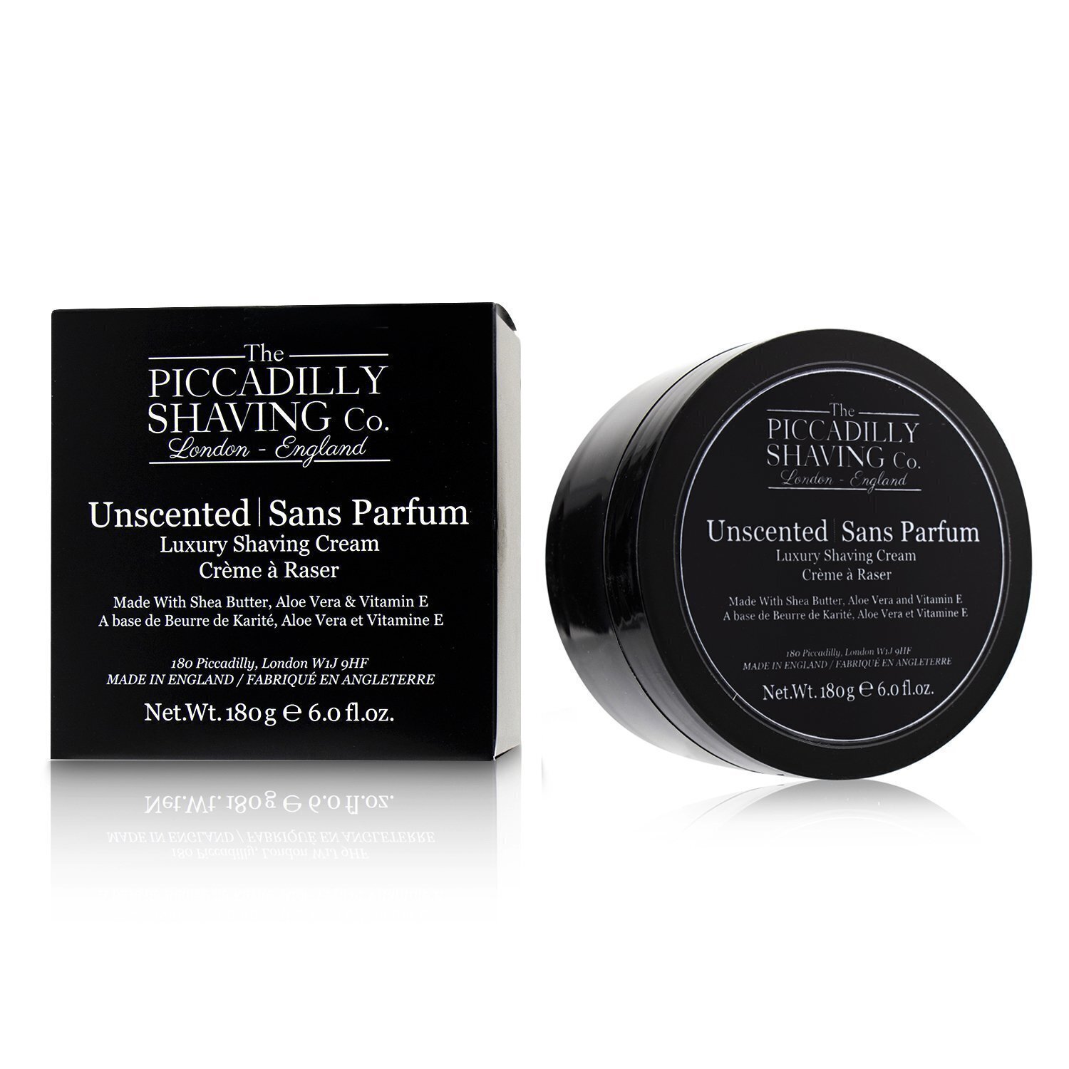 The Piccadilly Shaving Co. Unscented Luxury Shaving Cream 180g/6oz