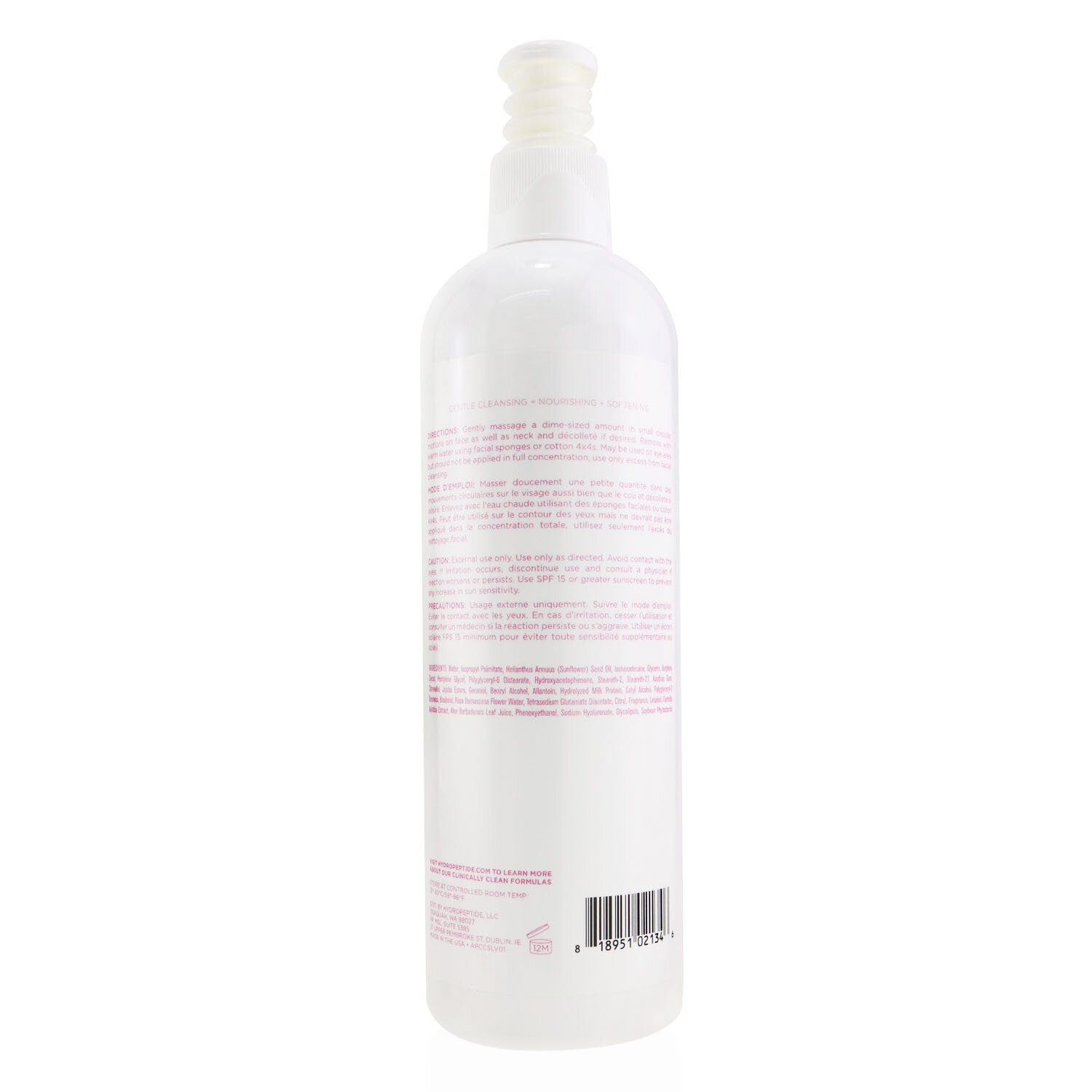HydroPeptide Cashmere Cleanse Facial Rose Milk (Salon Size) 355ml/12oz