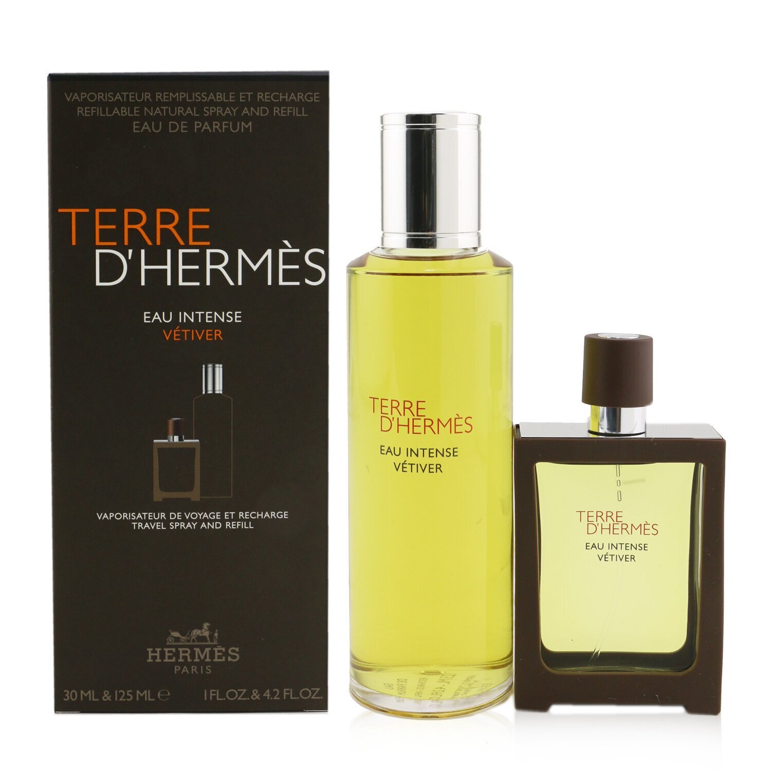 Hermes Terre D'Hermes Eau Intense Vetiver Coffret: Eau De Parfum Spray 30ml + Repuesto 125ml 2pcs