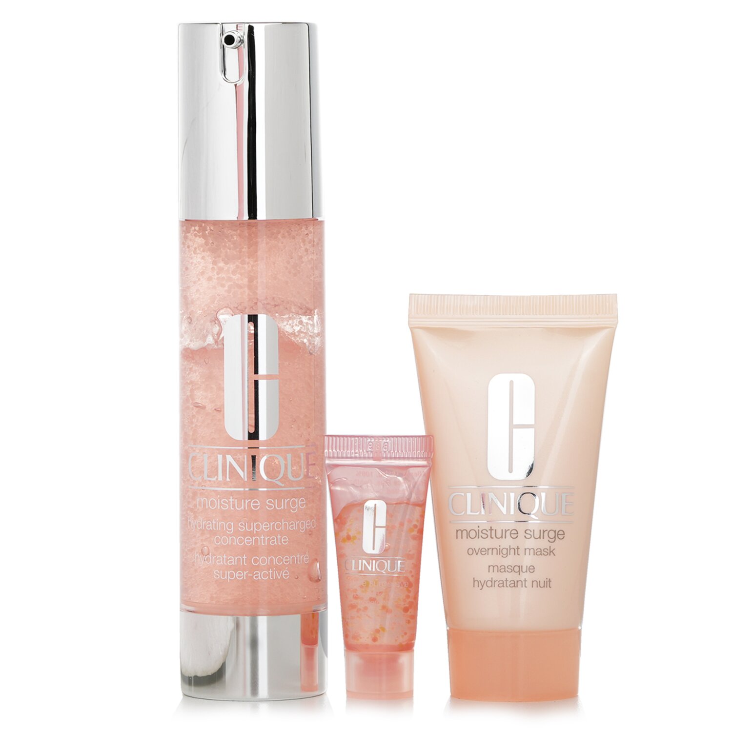 Clinique Skincare Specialists Supercharged Hydration Set: Moisture Surge Concentrate 48ml+ Overnight Mask 30ml+ Eye 96-Hr 5ml 3pcs