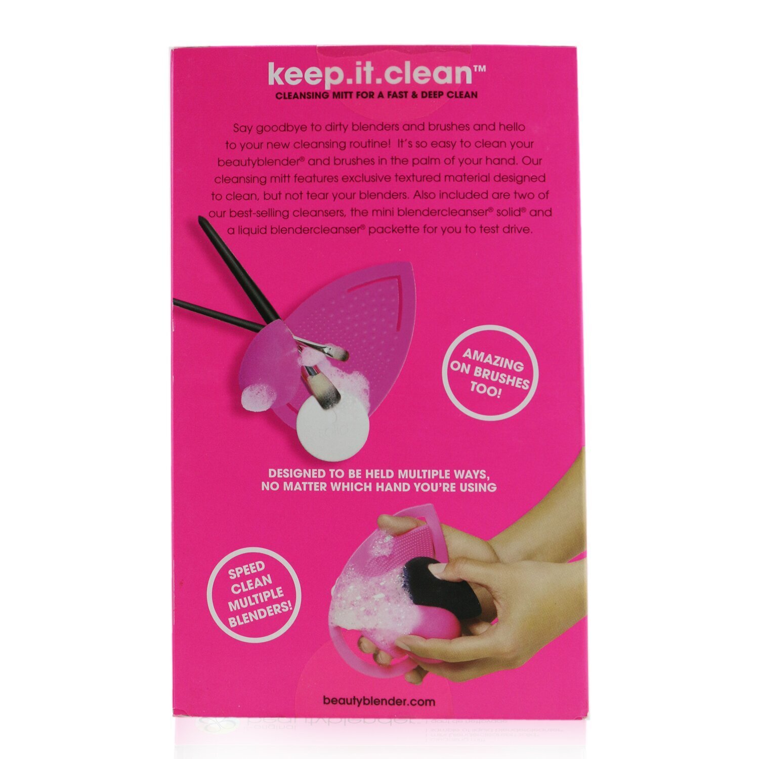 BeautyBlender Keep It Clean (1x Очищающая Варежка, 1x Мини Очищающее Средство для Спонжей) 2pcs