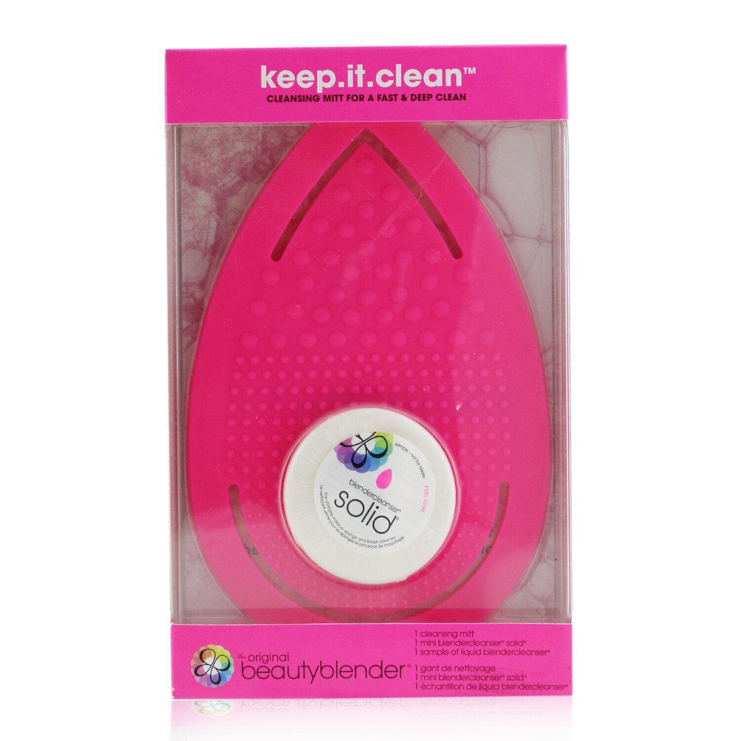 BeautyBlender Keep It Clean (1x Очищающая Варежка, 1x Мини Очищающее Средство для Спонжей) 2pcs