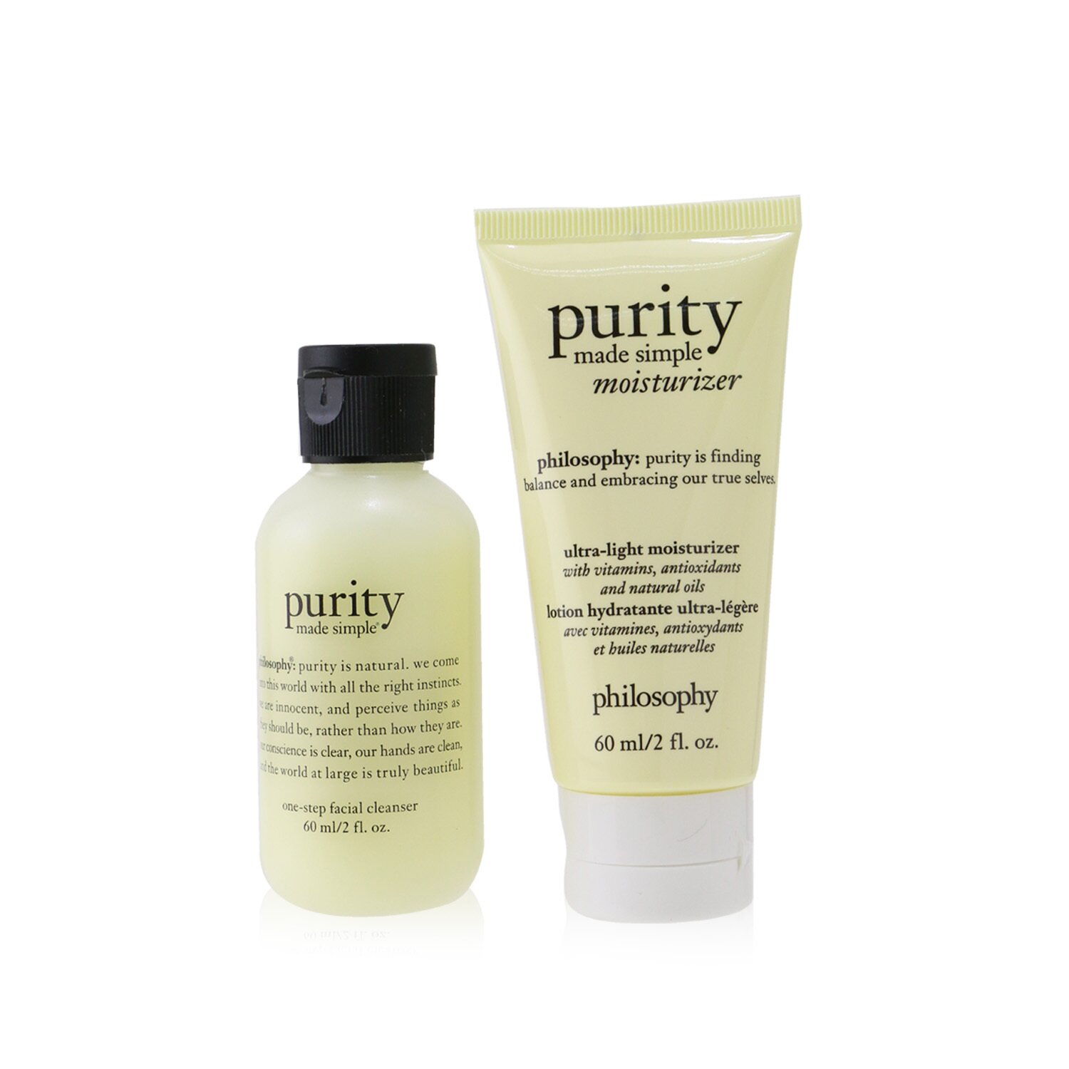 Philosophy Set de Regalo de 2-Piezas: Limpiador Facial de Un Paso 60ml + Hidratante Ultra Ligero 60ml 2pcs+1pouch