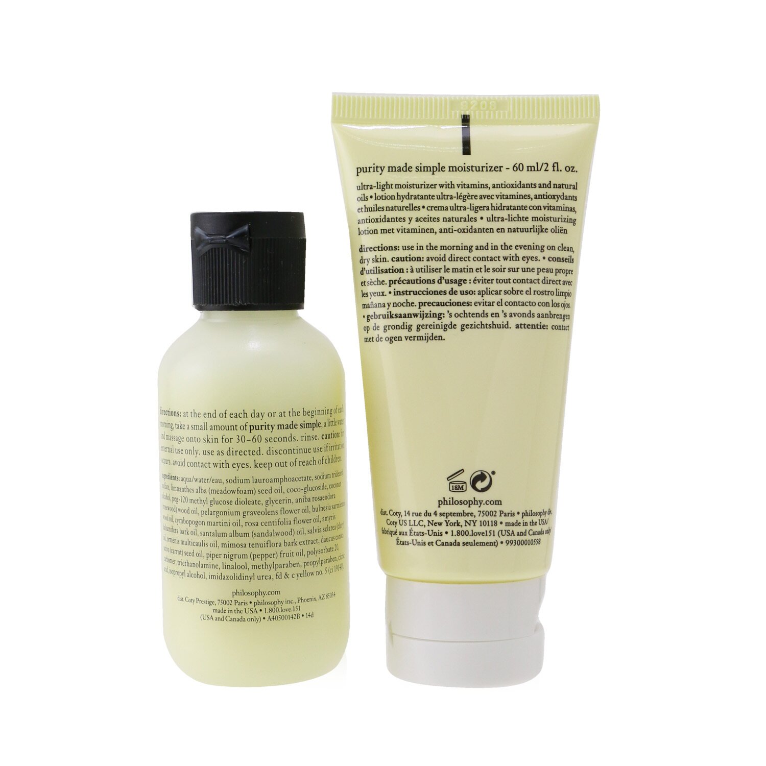 Philosophy Set de Regalo de 2-Piezas: Limpiador Facial de Un Paso 60ml + Hidratante Ultra Ligero 60ml 2pcs+1pouch