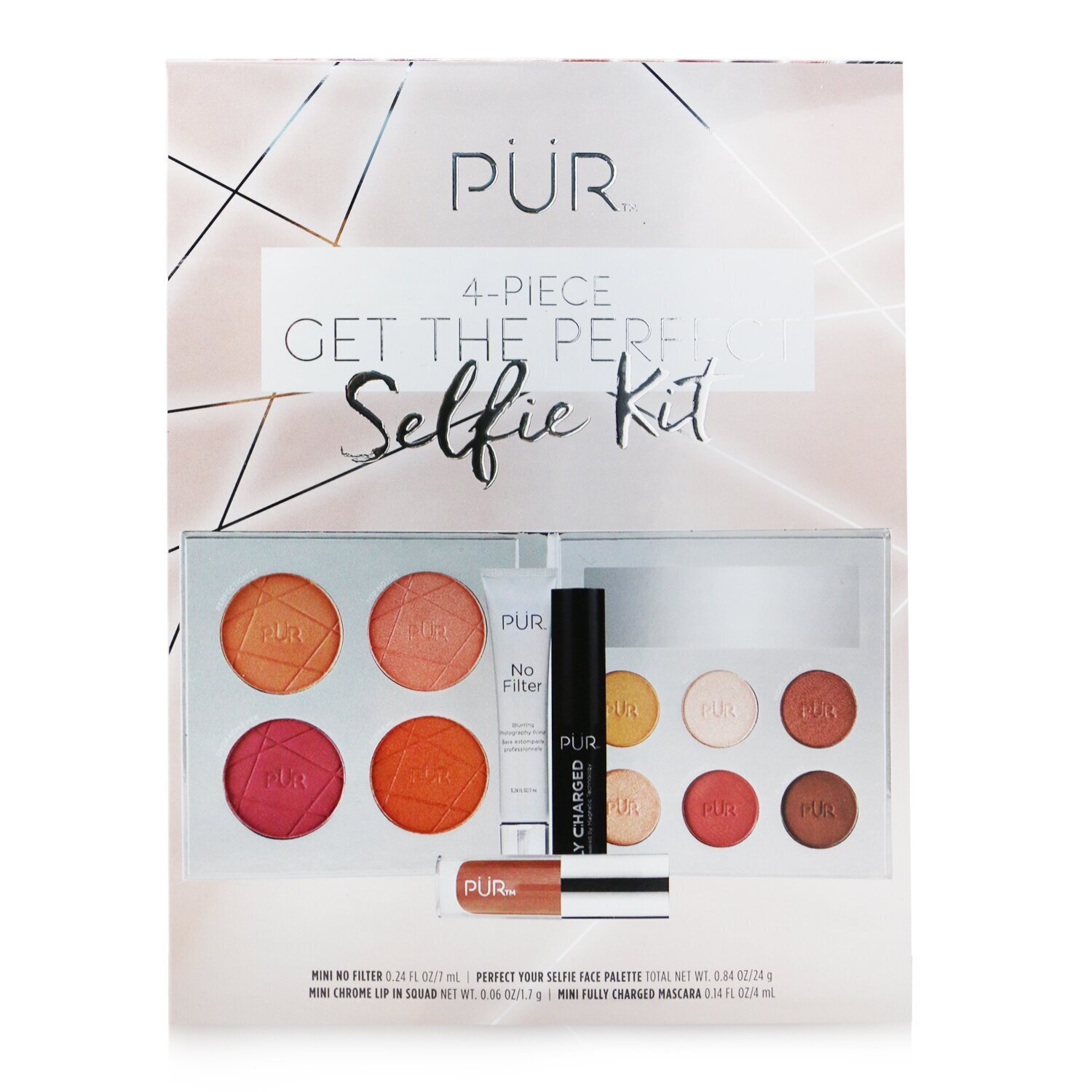PUR (PurMinerals) 4 Piece Get The Perfect Selfie Kit (4x Blush, 6x Eyeshadow, 1x Mini Primer, 1x Mini Lip In Squad, 1x Mini Mascara) 4pcs