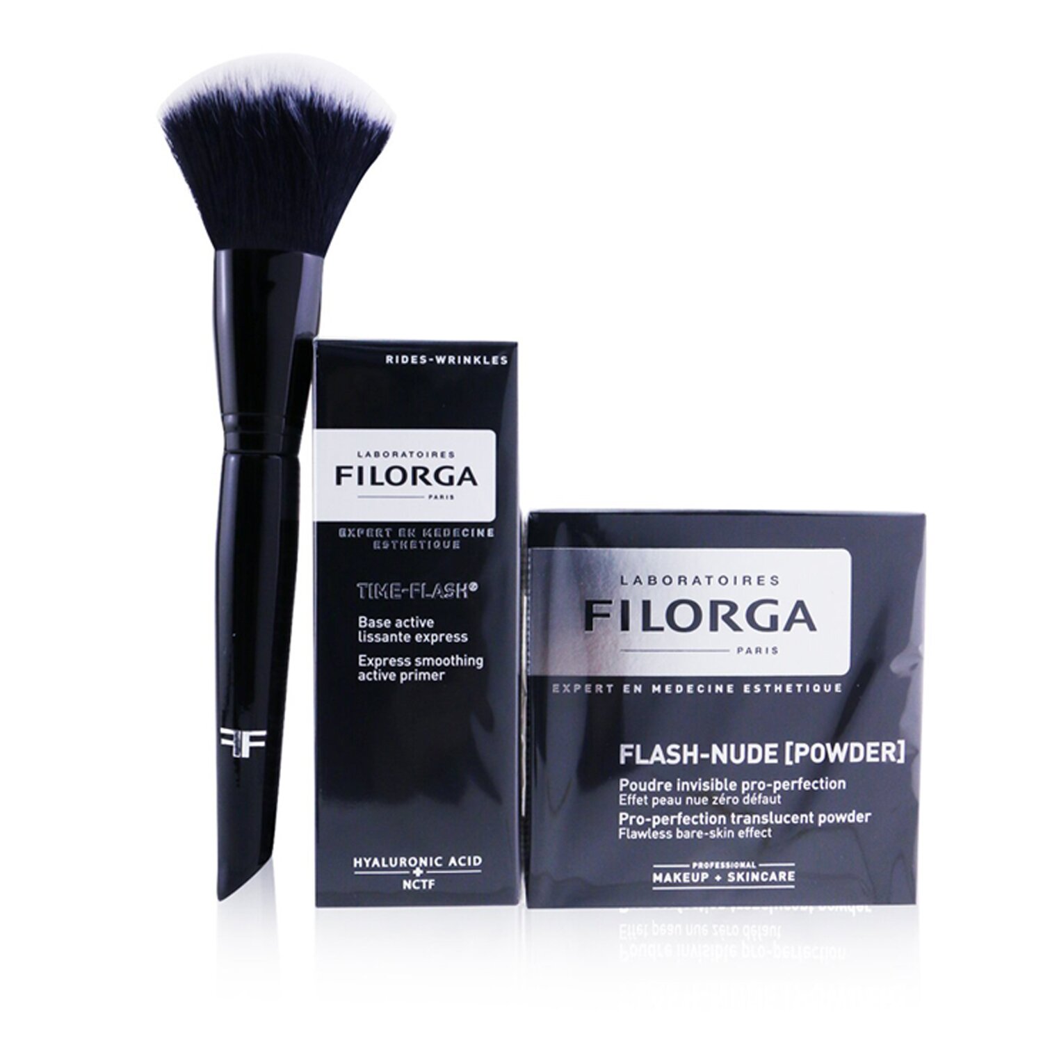 Filorga Flawless Bareskin Effect Active Make Up Kit (1x Primer + 1x Translucent Powder + 1x Make Up Brush) 3pcs