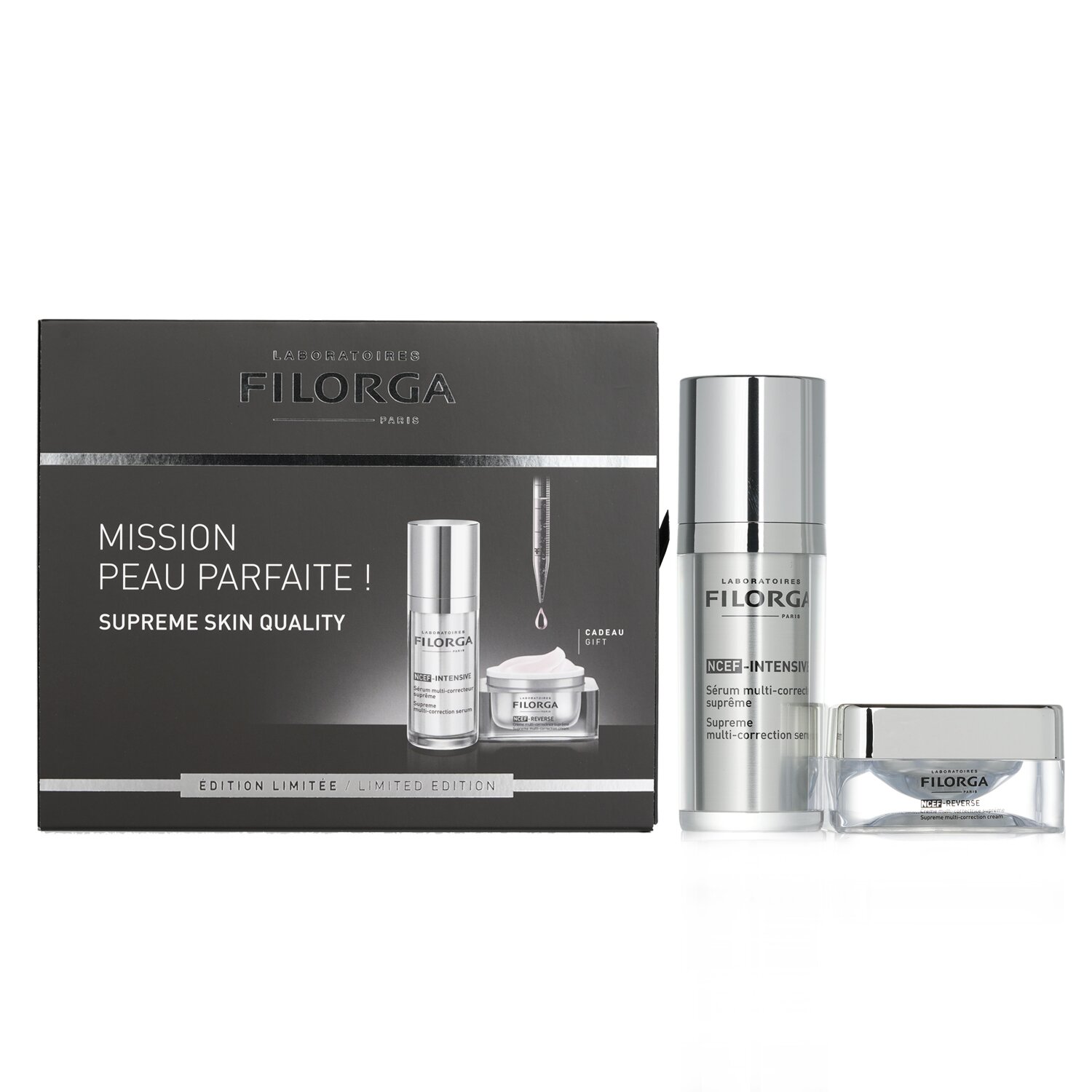 Filorga ชุดคุณภาพผิวสูงสุด: NCEF-Intensive Supreme Multi-Correction Serum 30ml + NCEF-Reverse Supreme Multi-Correction Cream 15ml 2pcs