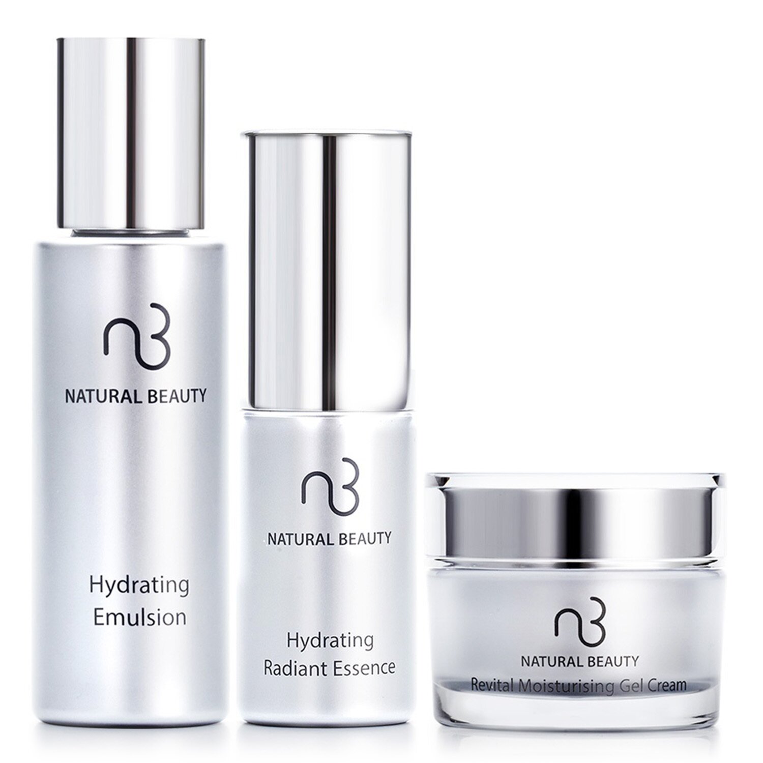 Natural Beauty Travel Set: Hydrating Emulsion 30ml + Hydrating Radiance Essence 14ml + Revital Moisturising Gel Cream 14g 3pcs