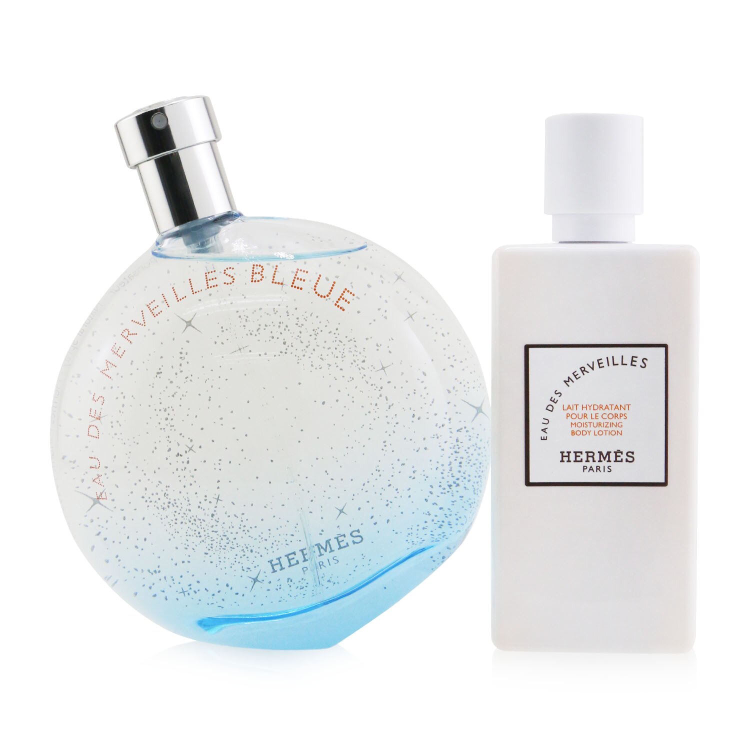 Hermes Eau Des Merveilles Bleue Coffret: Eau De Toilette Spray 100ml/3.3oz + Loción Corporal Hidratante 80ml/2.7oz 2pcs