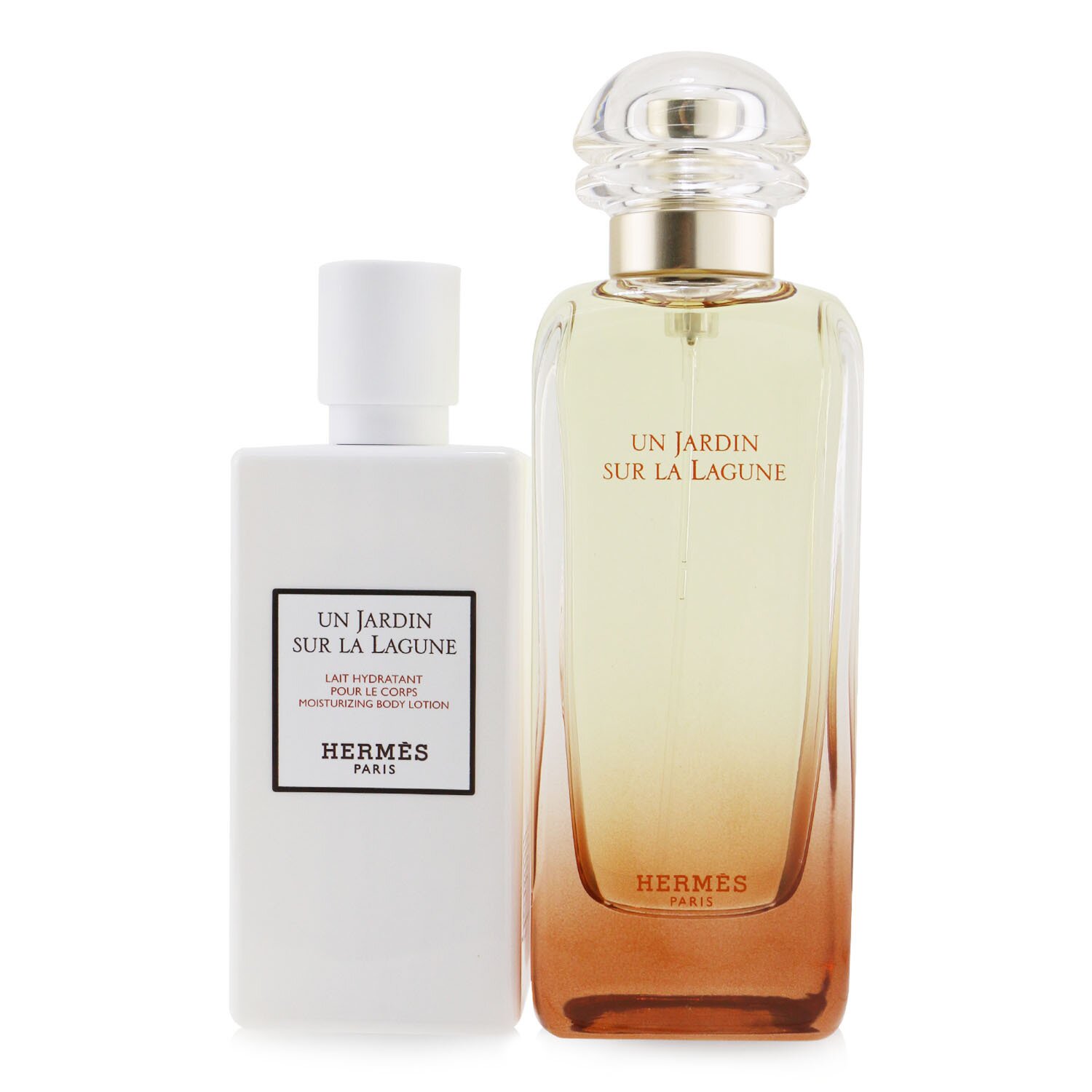 Hermes Un Jardin Sur La Lagune Coffret: Eau De Toilette Spray 100ml/3.3oz + Moisturizing Body Lotion 80ml/2.7oz 2pcs