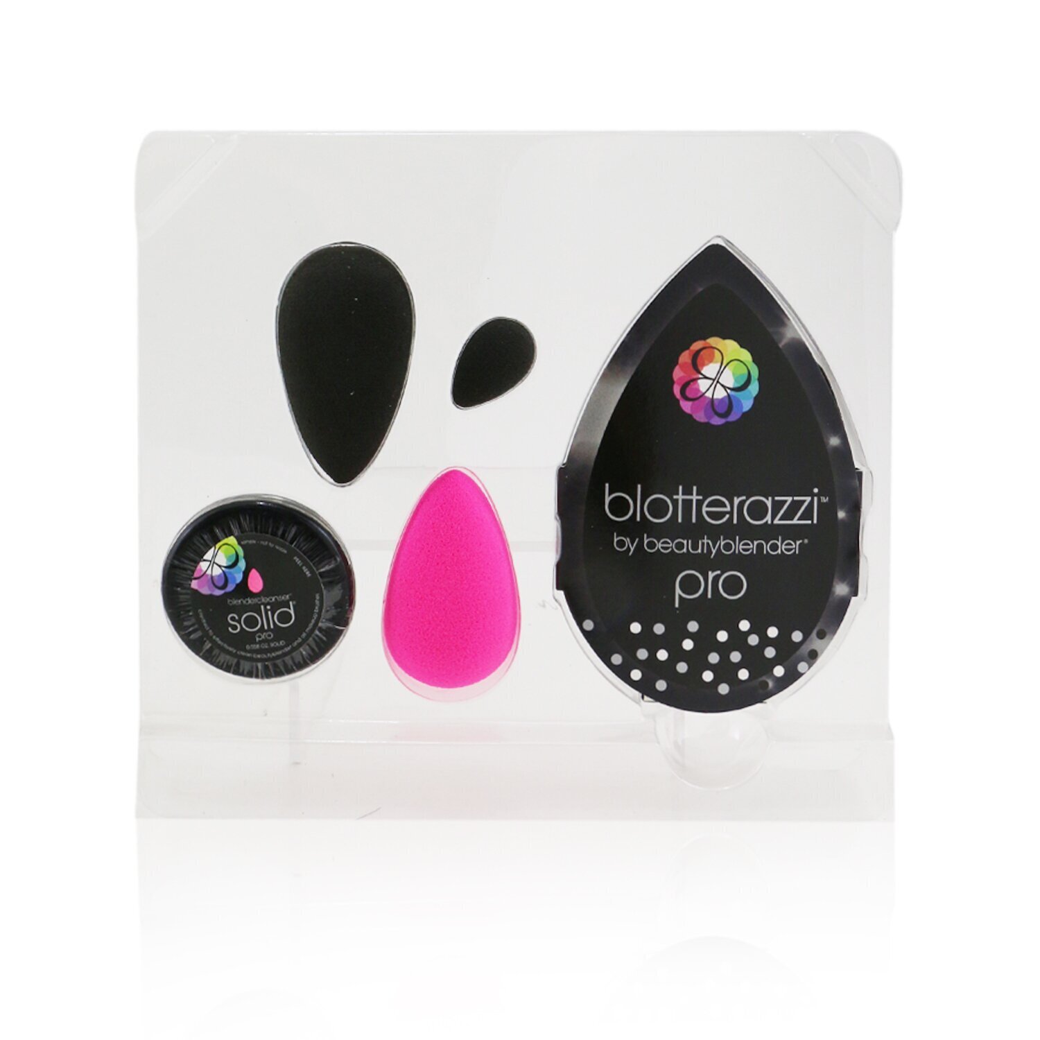 BeautyBlender Pro On The Go Kit (2x BeautyBlender, 1x Mini BeautyBlender, 1x Blotterazzi, 1x Solid BlenderCleanser) (Unboxed) 5pcs
