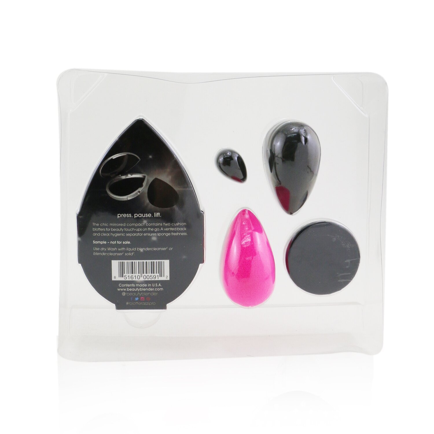 BeautyBlender Pro On The Go Kit (2x BeautyBlender, 1x Mini BeautyBlender, 1x Blotterazzi, 1x Solid BlenderCleanser) (Unboxed) 5pcs