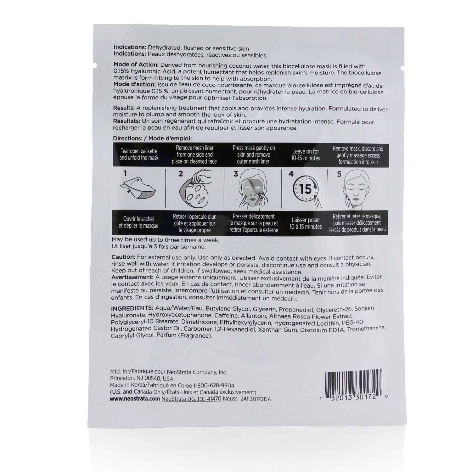 Neostrata Restore - Pure Hyaluronic Acid Biocellulose Mask 20g/0.7oz